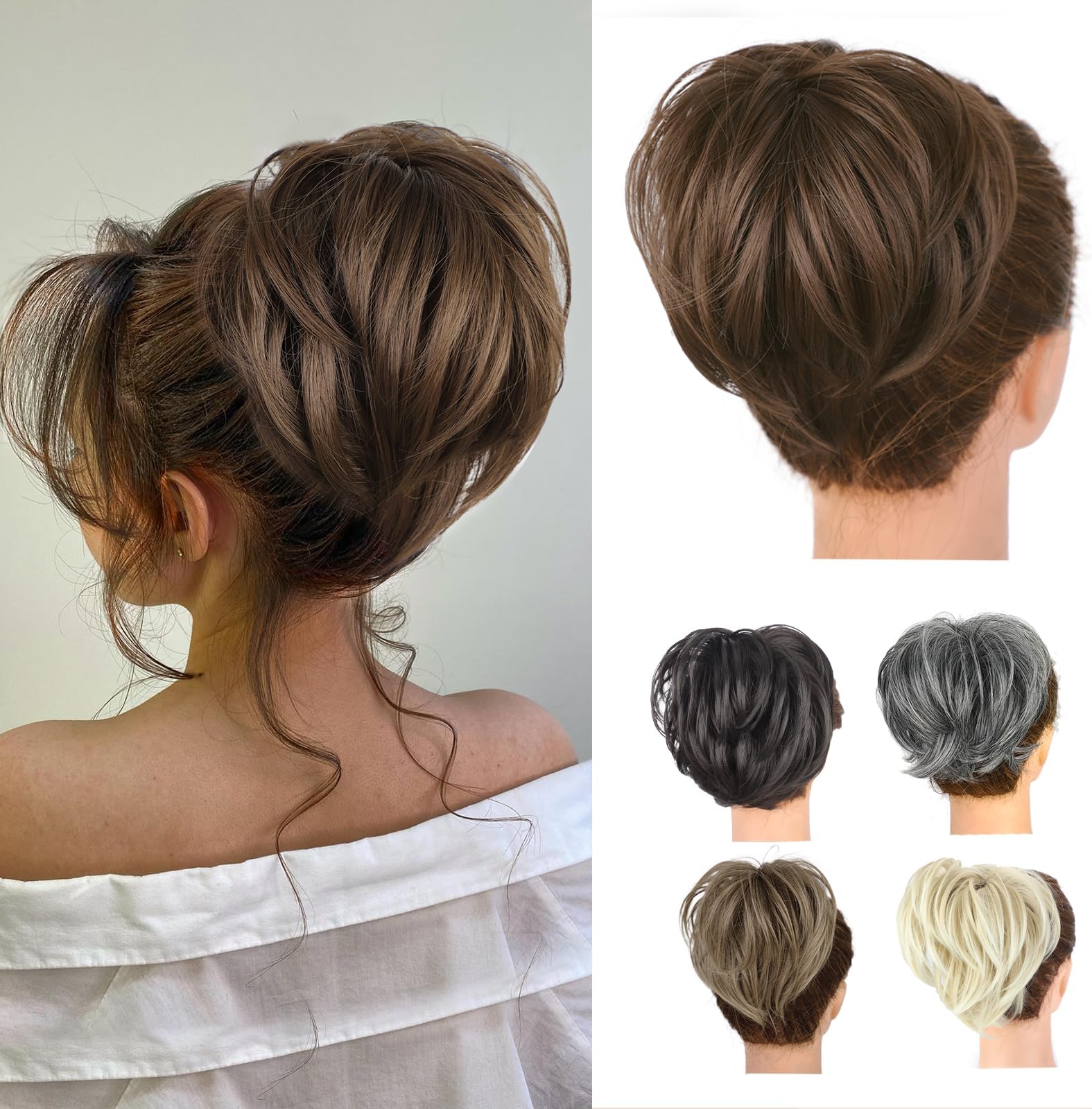 Amazon.com : Lommel Messy Bun Hair Piece for Women 70g Elastic ...