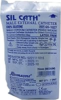 Vista 4 de Kit completo urinario 5 días 5 catéteres de condón externos auto-marino + bolsa para piernas de 25.4 fl oz + correas con un tubo de 5.9 pulgadas 5.9