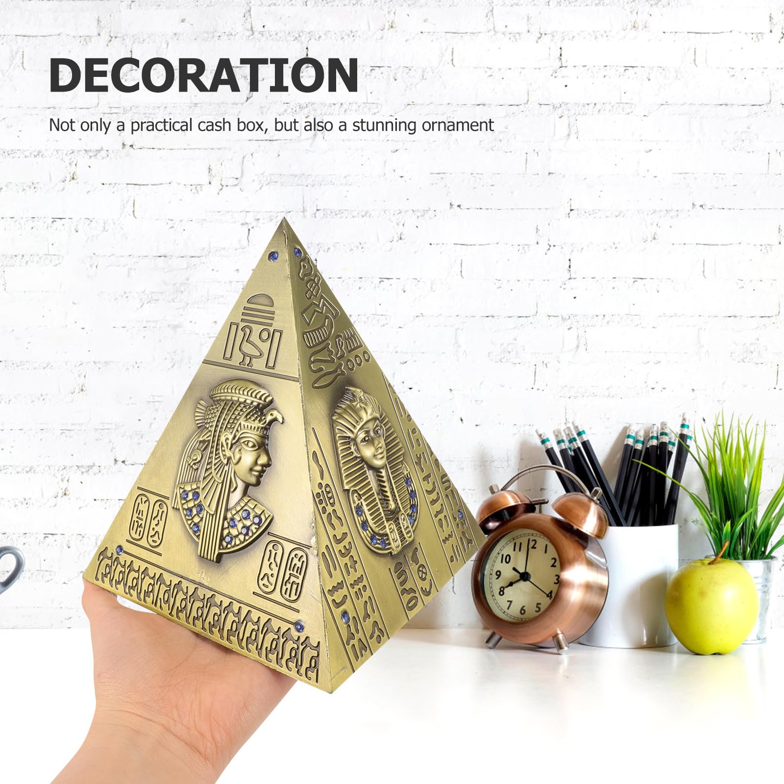 iplusmile Pyramiden Spardose aus Legierung 14x14x16,5cm Retro Ägyptische Sparbüchse Schreibtischdekoration Geschenkidee