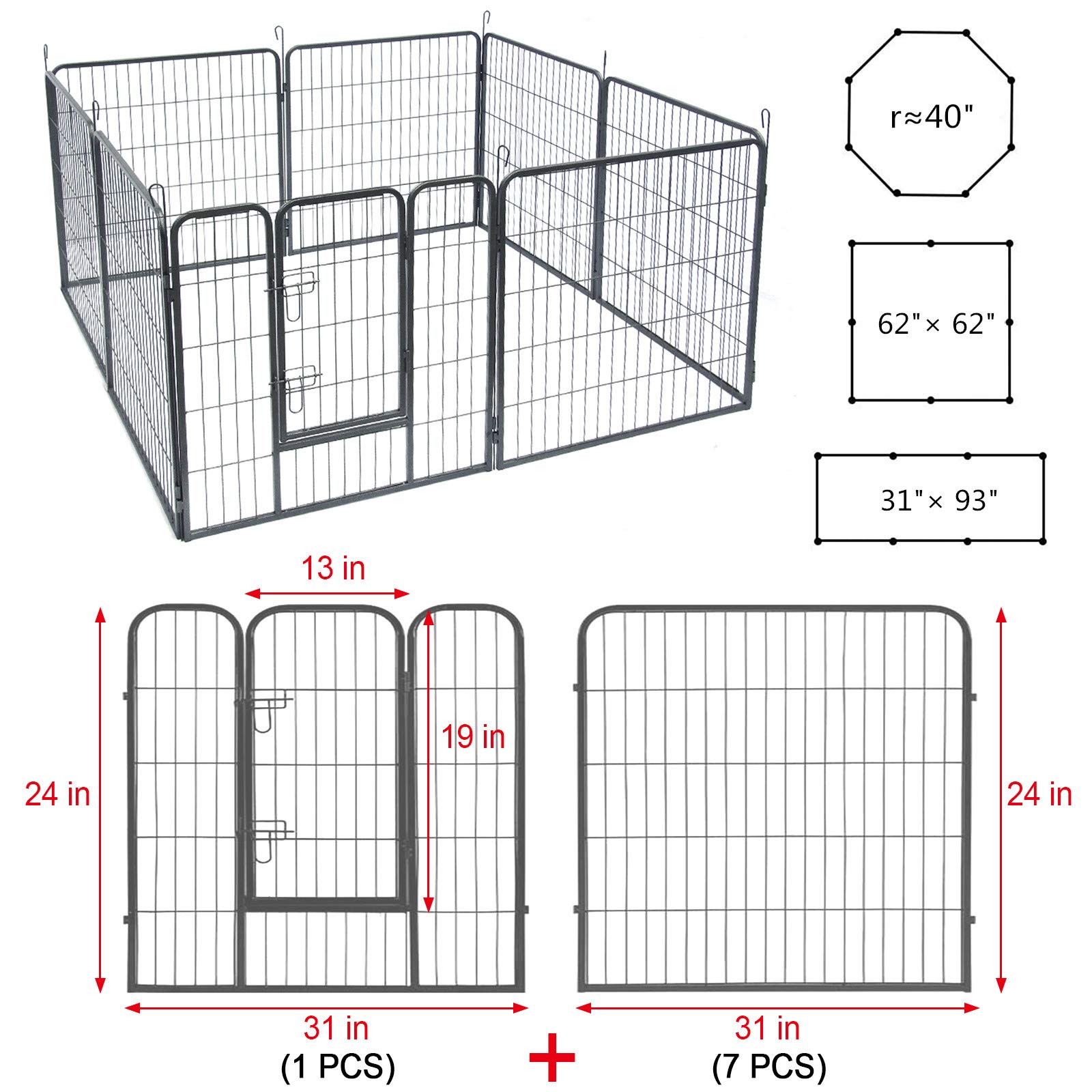 HONGFENGDZ Dog Fence Puppy Pen Outdoor Pet Playpen Portable Dog Kennel