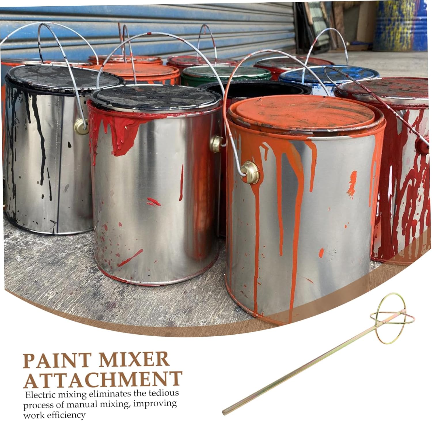 Paint Stirrer for Drill Electric Stirrer Paddle Mixer Drywall Cement Mixing Rod Replacement