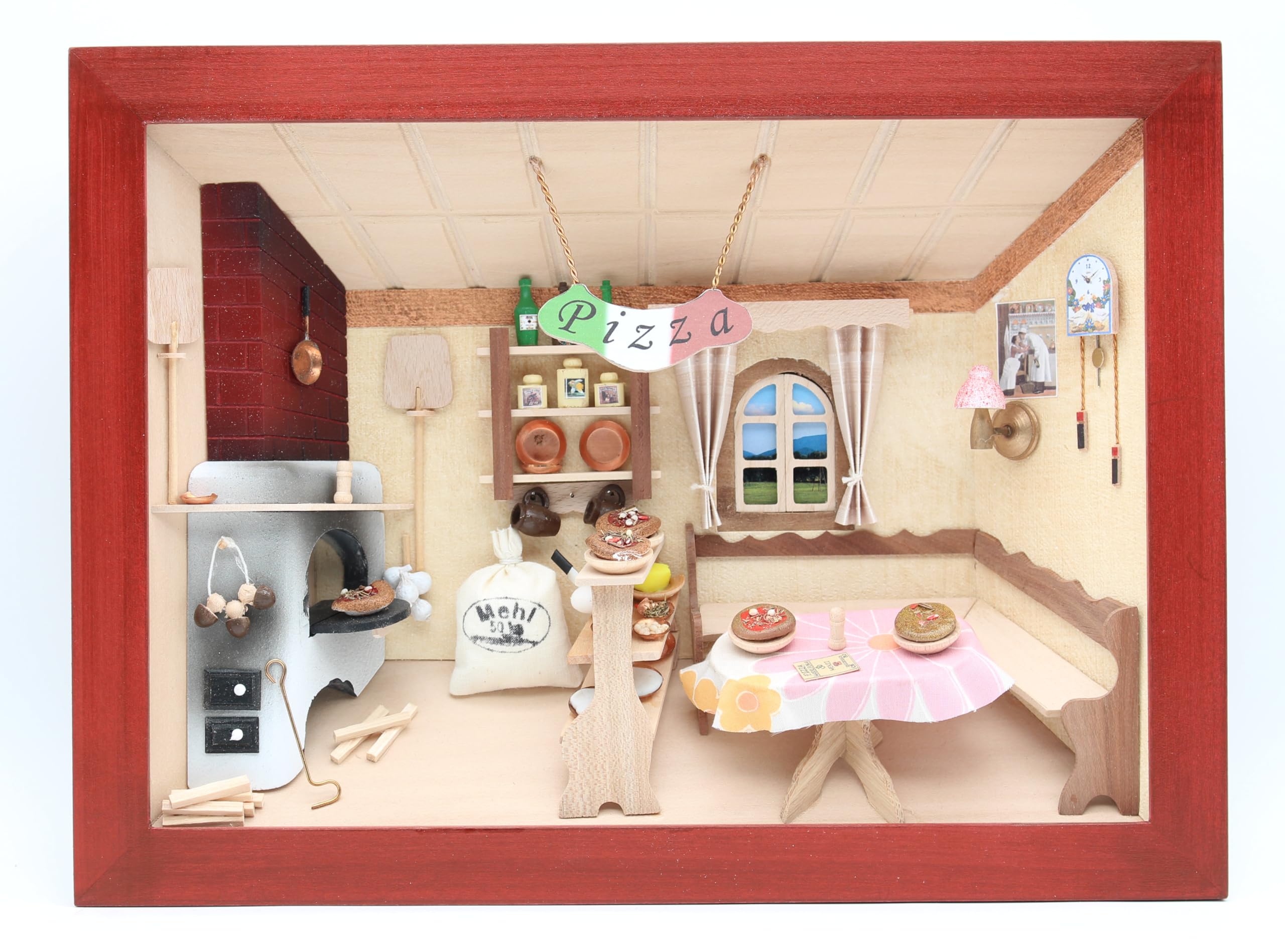 Dorsch 3D Bild aus Holz: In der Pizzeria