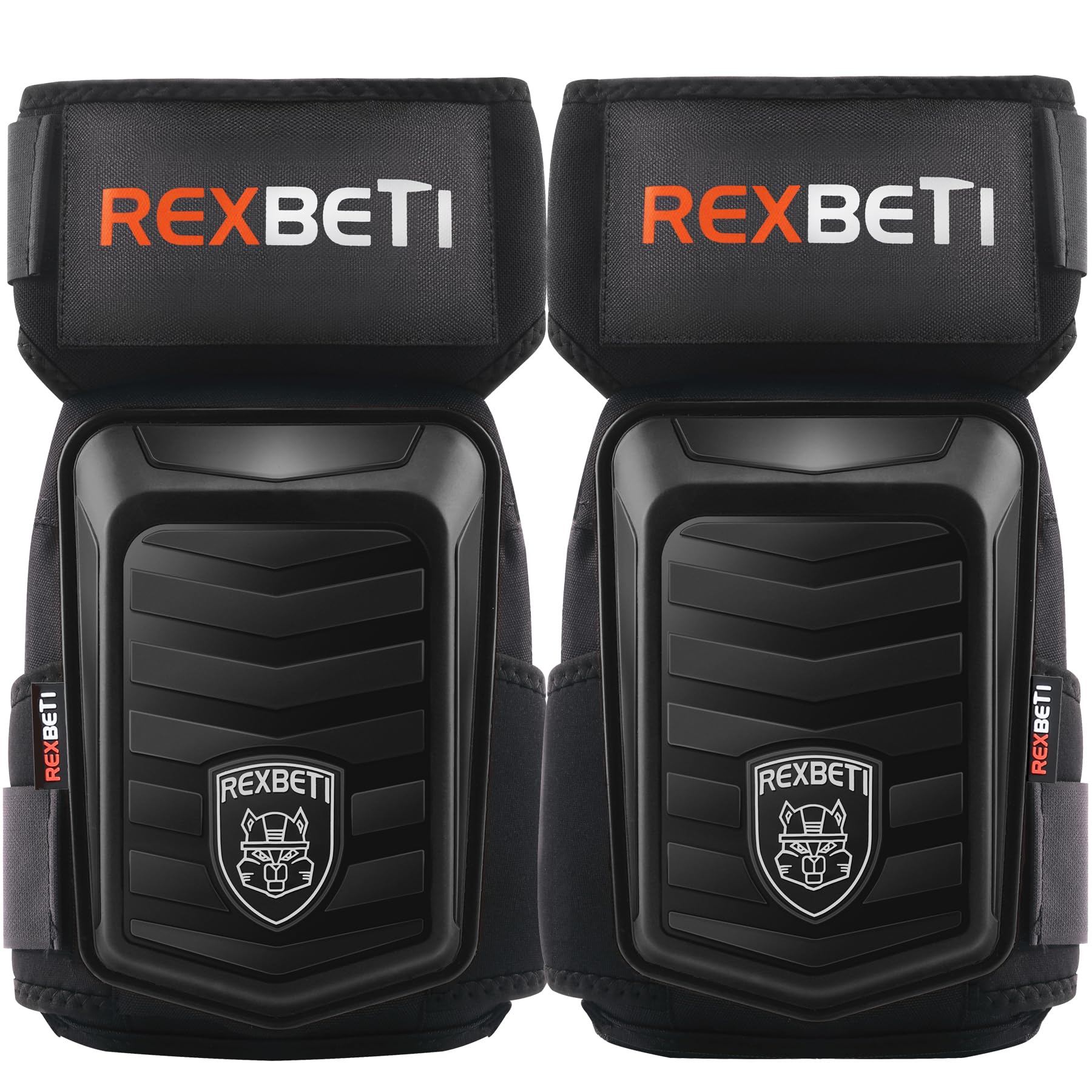 REXBETI New Upgraded Knee Pads for Work, Construction Knee Pads for Men, Heavy Duty Comfortable Anti-Slip Foam Gel Knee Pads for Gardening Flooring and Cleaning, Extra 4 Extension Straps, Black