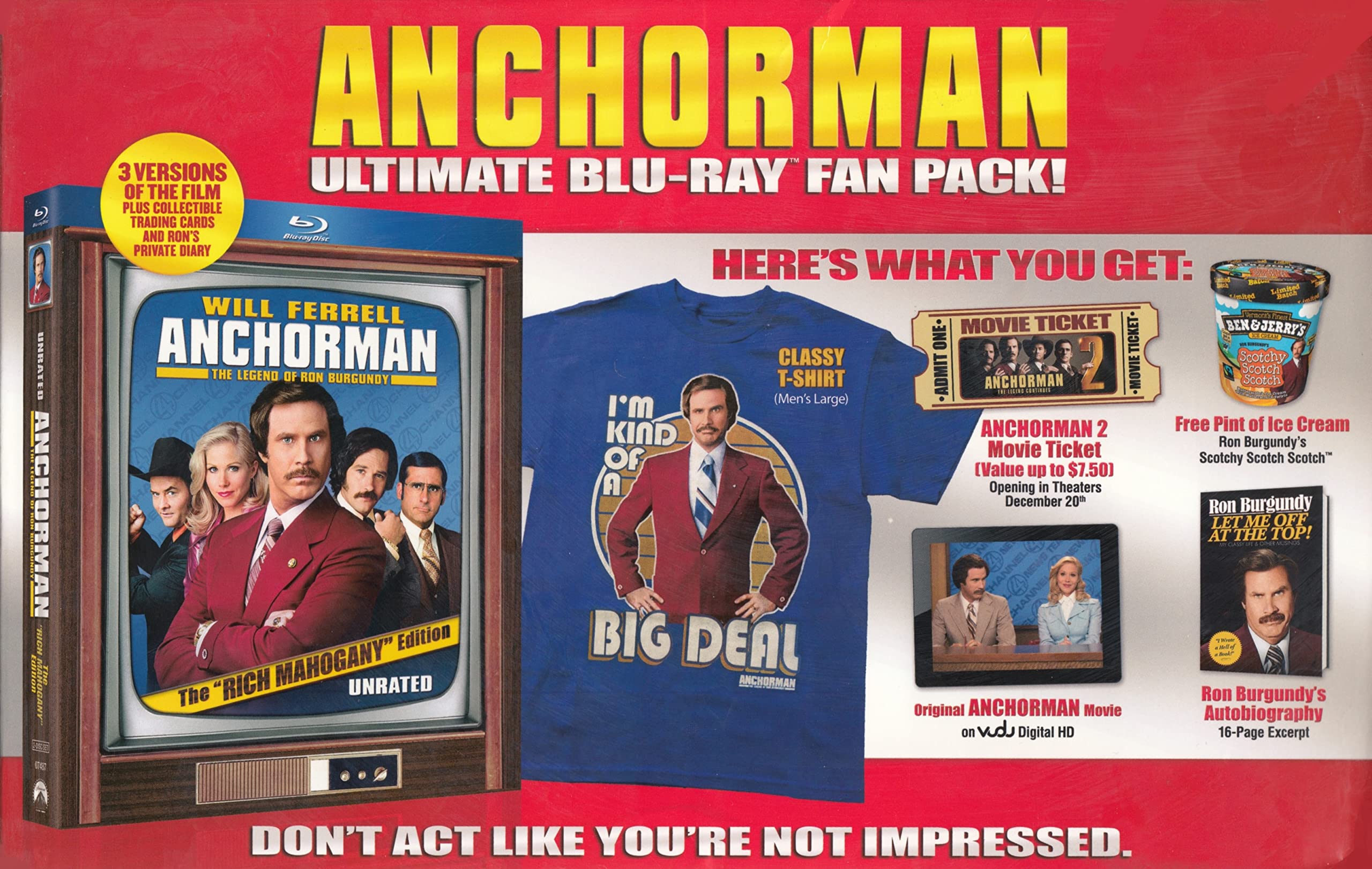 Anchorman Blu-ray Ultimate Fan Pack con contenido exclusivo para coleccionistas de cine