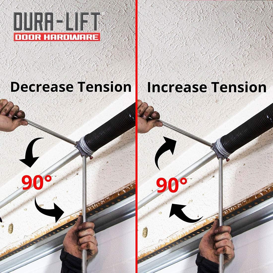 DURA-LIFT .225 x 2" x 31" Torsion Garage Springs (Red, Left & Right Wound) with 18" Torsion Spring Winding Rod (2-Pack)