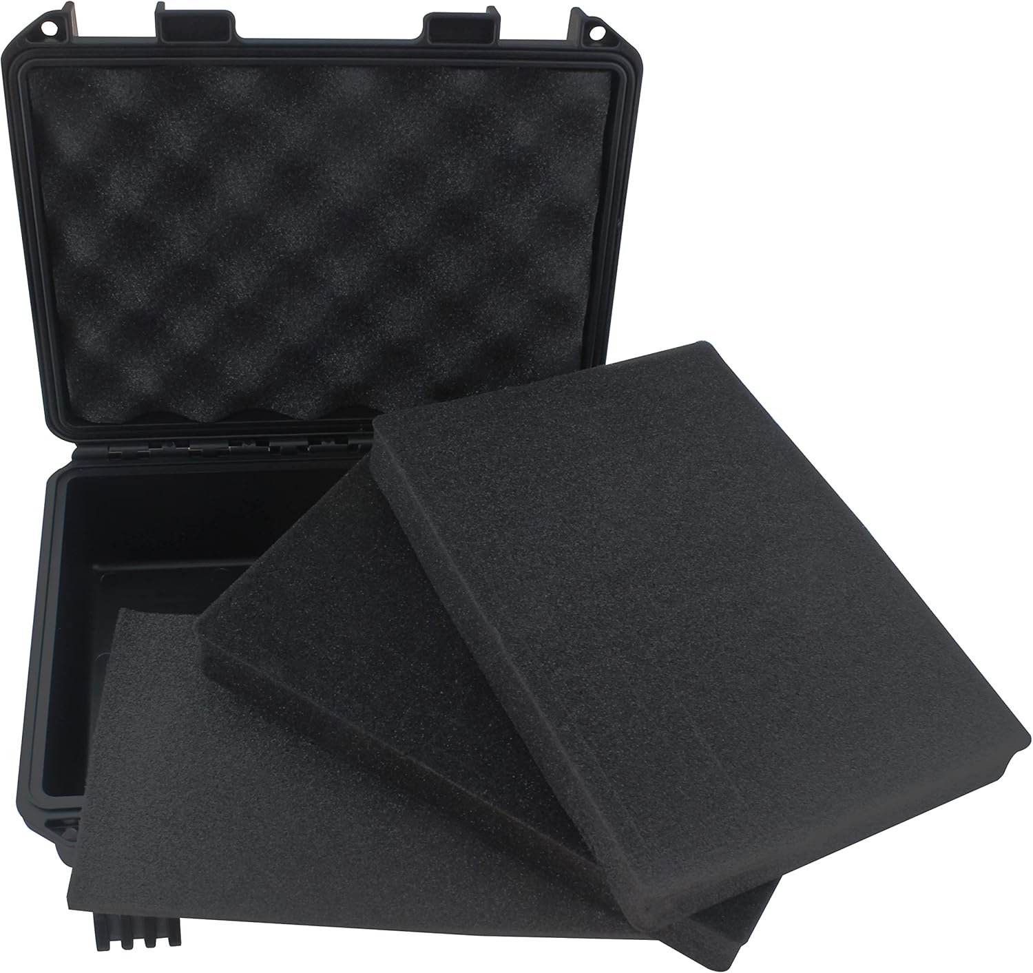 IP67 Weatherproof Shockproof Hard Case with Customizable Pick N'Pluck Foam - Small Hard Carrying Case for Pistol, GoPro, Camera, Electronics (Exterior 11" x 9" x 4", Black)