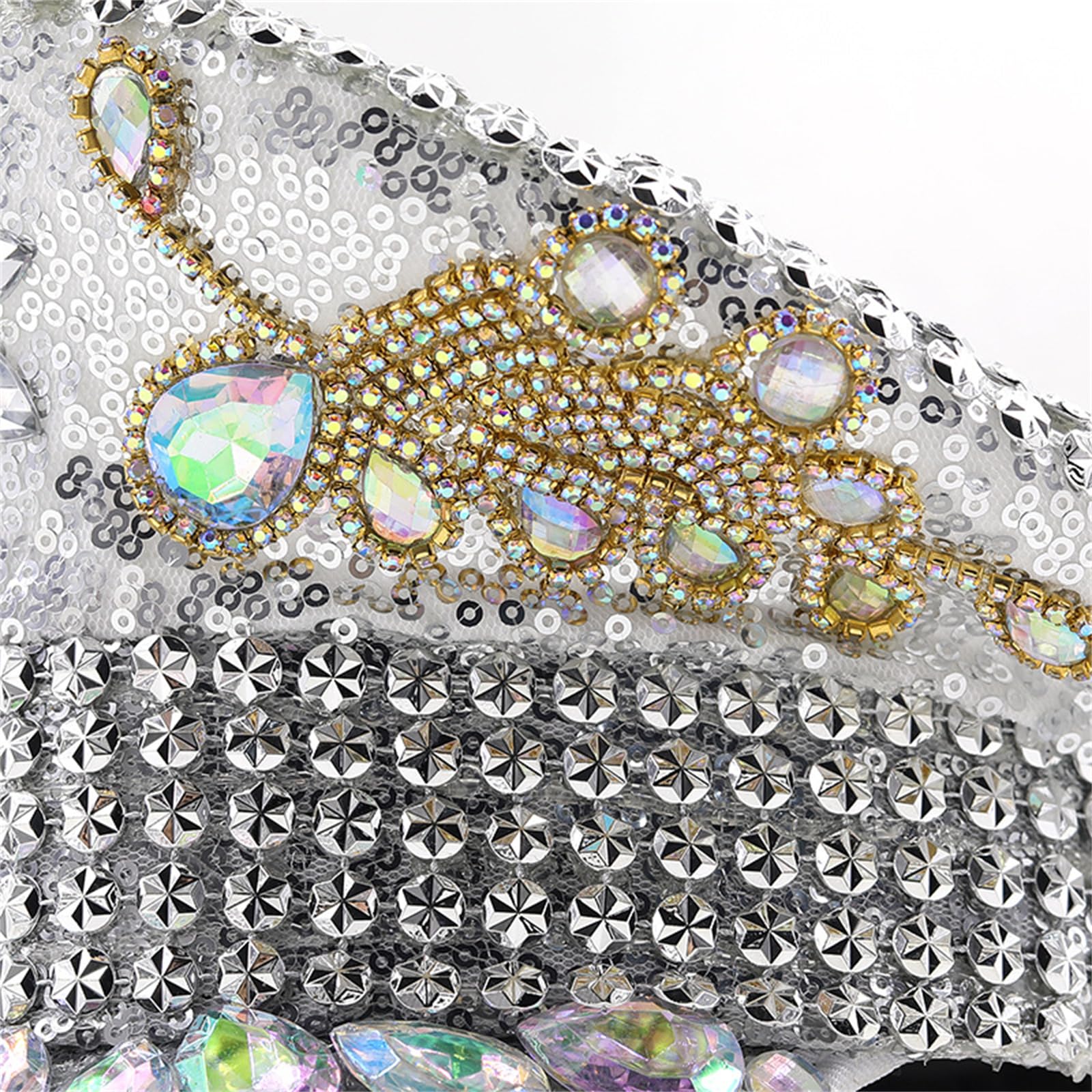 Cappello con Paillettes Strass per Matrimonio da Donna Cappello da Sergente Scintillante novità Cappello da Capitano per Feste di Compleanno per Night Club
