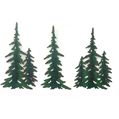 J-Fly Pine Decoration Pine Metal Wall Art Outdoor Metal Wall Art Tree Wall Art Christmas Home Metal Art For Living Room Bedroom Bathroom Kitchen Porch Christmas Wall Decor 11 Inch