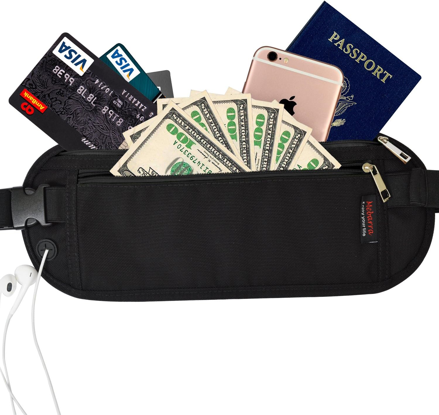 RFID Blocking Money Belt Hidden for Travel, Waist Packs Under Clothing, Passport Holder fot Women, Men