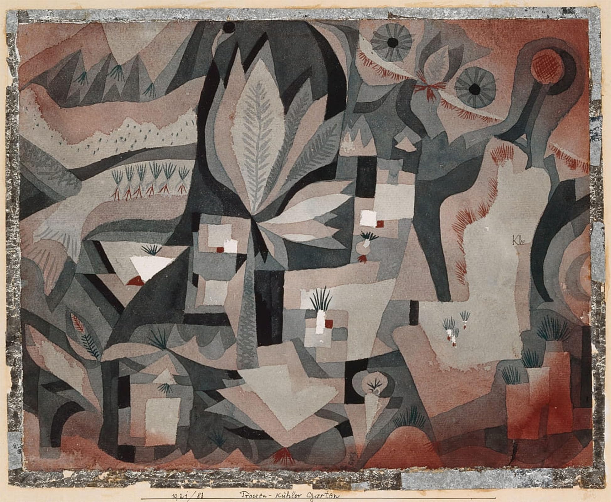 HRJUBWREE Famous Paintings Pictures Artwork Picture Dry-cool Garden by Paul Klee Photo Wall Print for Office Decor 60x90cm