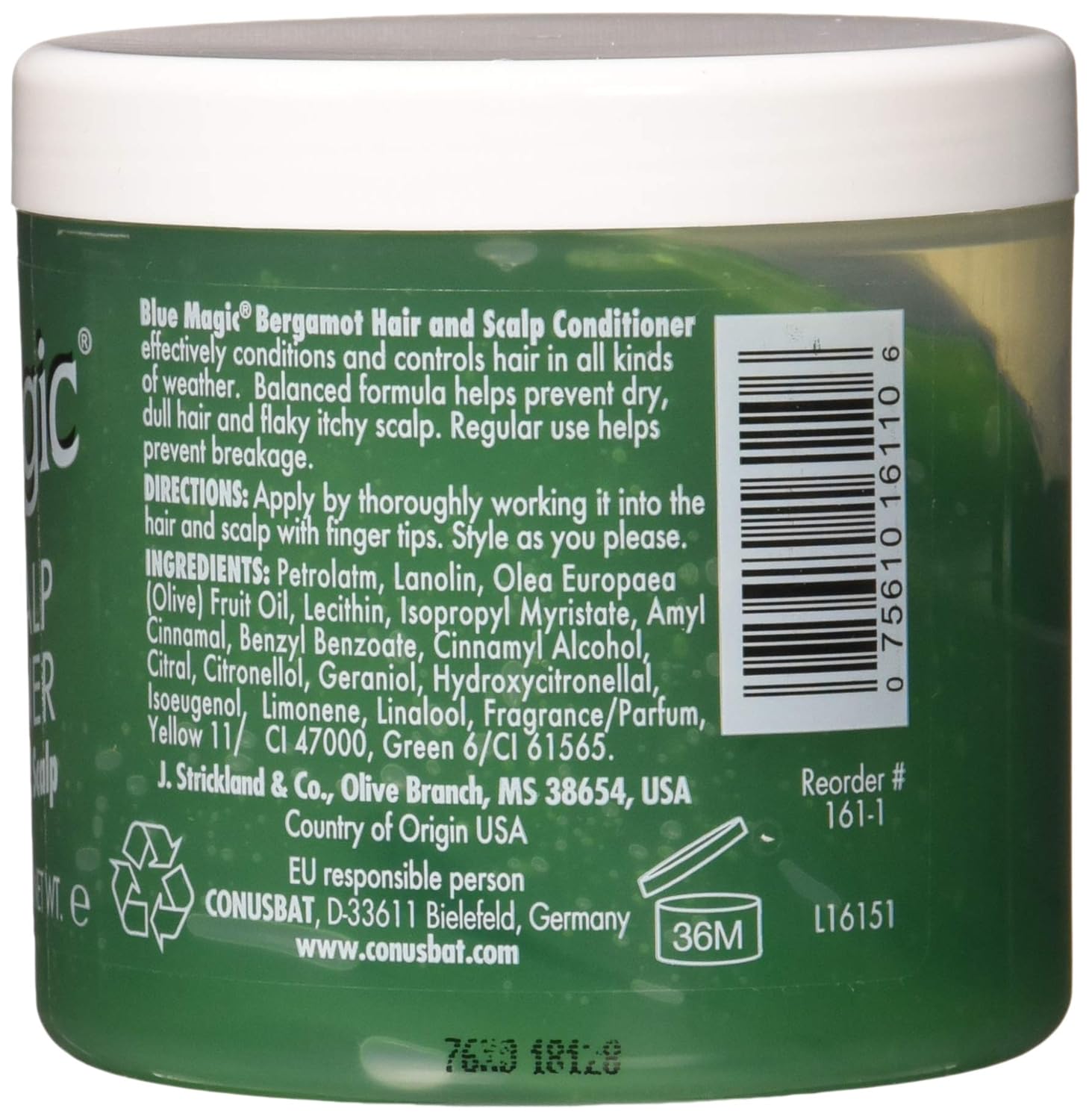 Blue Magic Bergamot Hair & Scalp Conditioner, 12 oz (340 g) (Pack of 6)