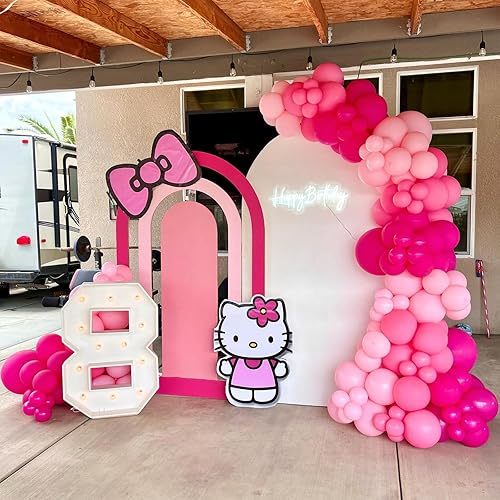 Miniatura 5 de NISOCY - Kit de guirnalda y arco de globos de látex rosa intenso, 102 globos de 1812105 pulgadas, para baby shower, boda, cumpleaños, Día de San