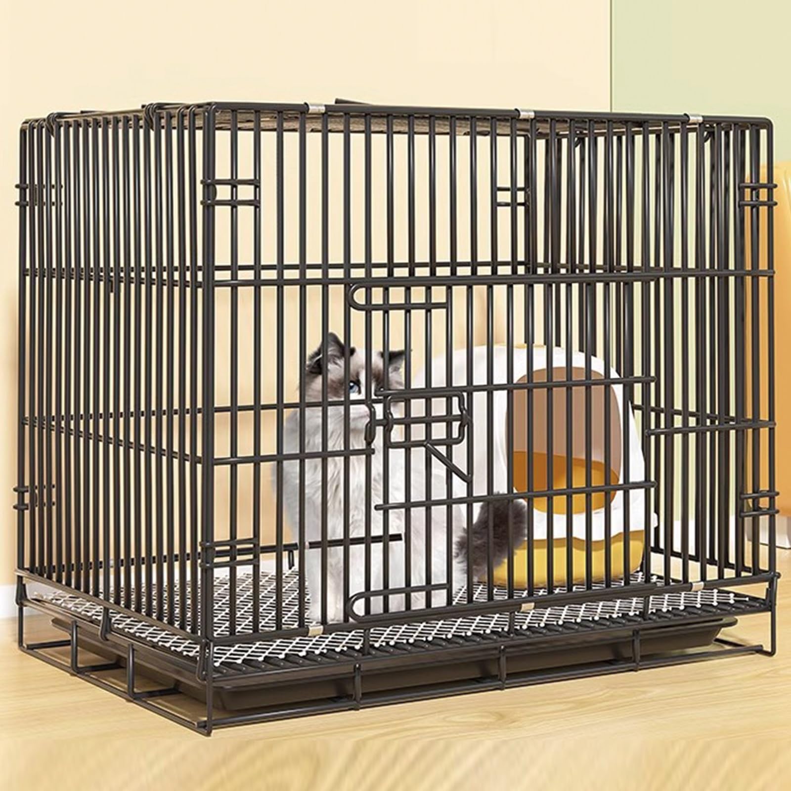 Gabbia per Gatti da Interno Casa Pieghevole in Filo Metallico Casa per Gatti da Viaggio Campeggio Facile da Trasportare Recinzione per Gatti Adatta per Uno o Due Gatti Gabbia per Porcellini