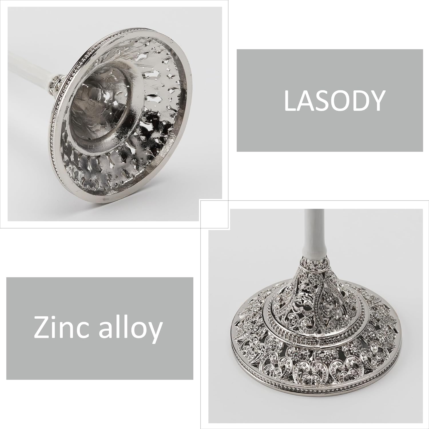 LASODY Crystal Set Champagne Flutes - Wedding Glasses for Bride & Groom - Toasting Cups Gift Sets for Couples - Engagement, Wedding, House Warming Gift - Image 4