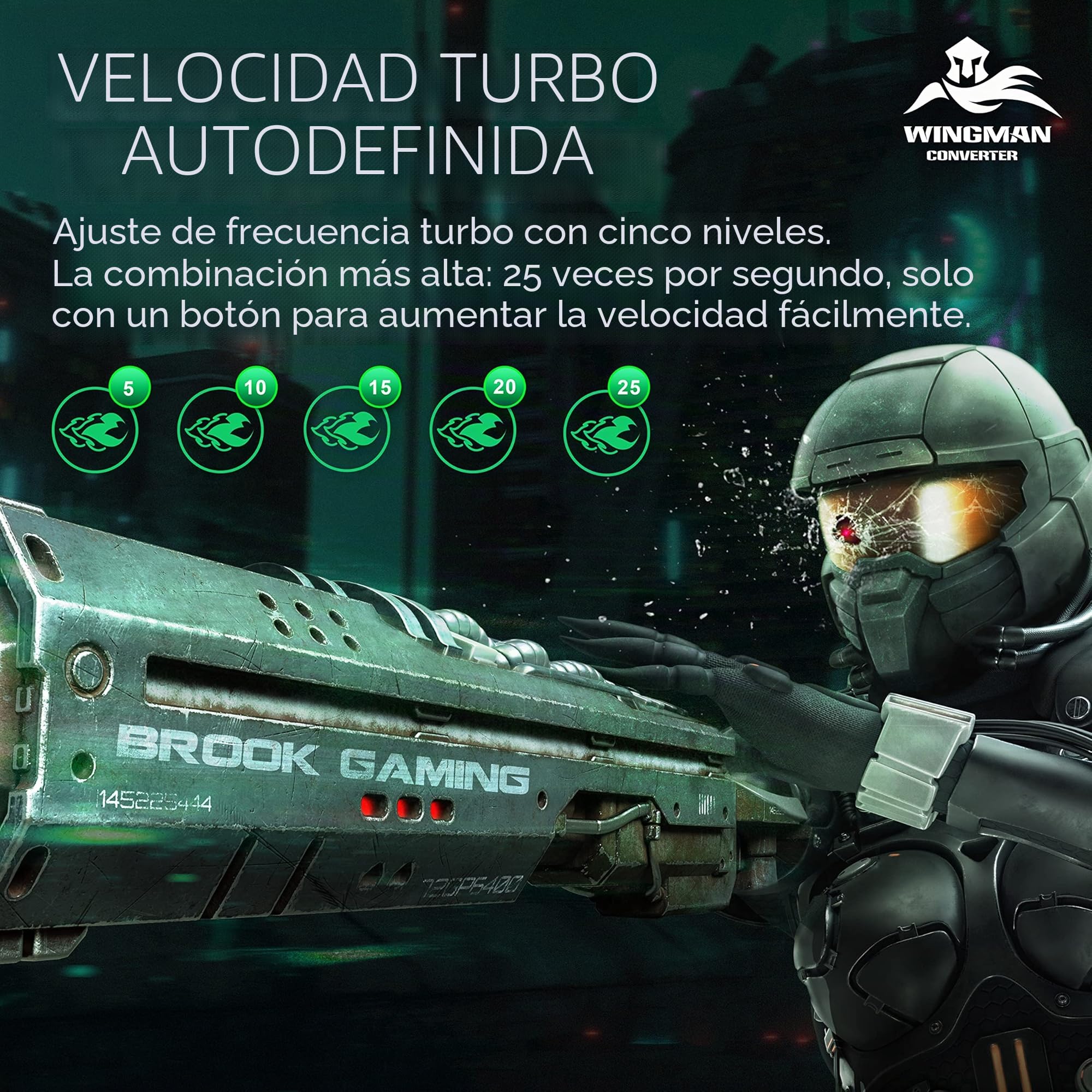 Brook Wingman XE 2 Converter - Adaptador de Controlador inalámbrico Dos en uno para PS, Consolas Switch y PC, soporta Turbo Ajustable Remap, Color Azul