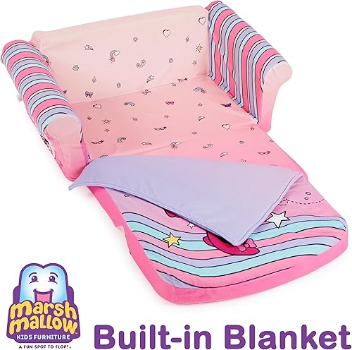Miniatura 13 de Marshmallow Furniture, Gabby's Dollhouse - Sofá cama 3 en 1 para bebé, sofá convertible para niños, sofá cama y tapete de espuma para siesta para