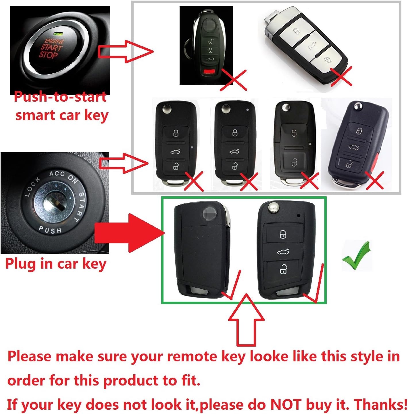 MissBlue Key Cover For Volkswagen, Silicone TPU Soft Key Case, Car Key Protector For Volkswagen e-Golf Golf R MK7 Lamando Polo MK6 Tiguan Touran L Key Fob - Carbon Fiber Pattern - Oval Keychain