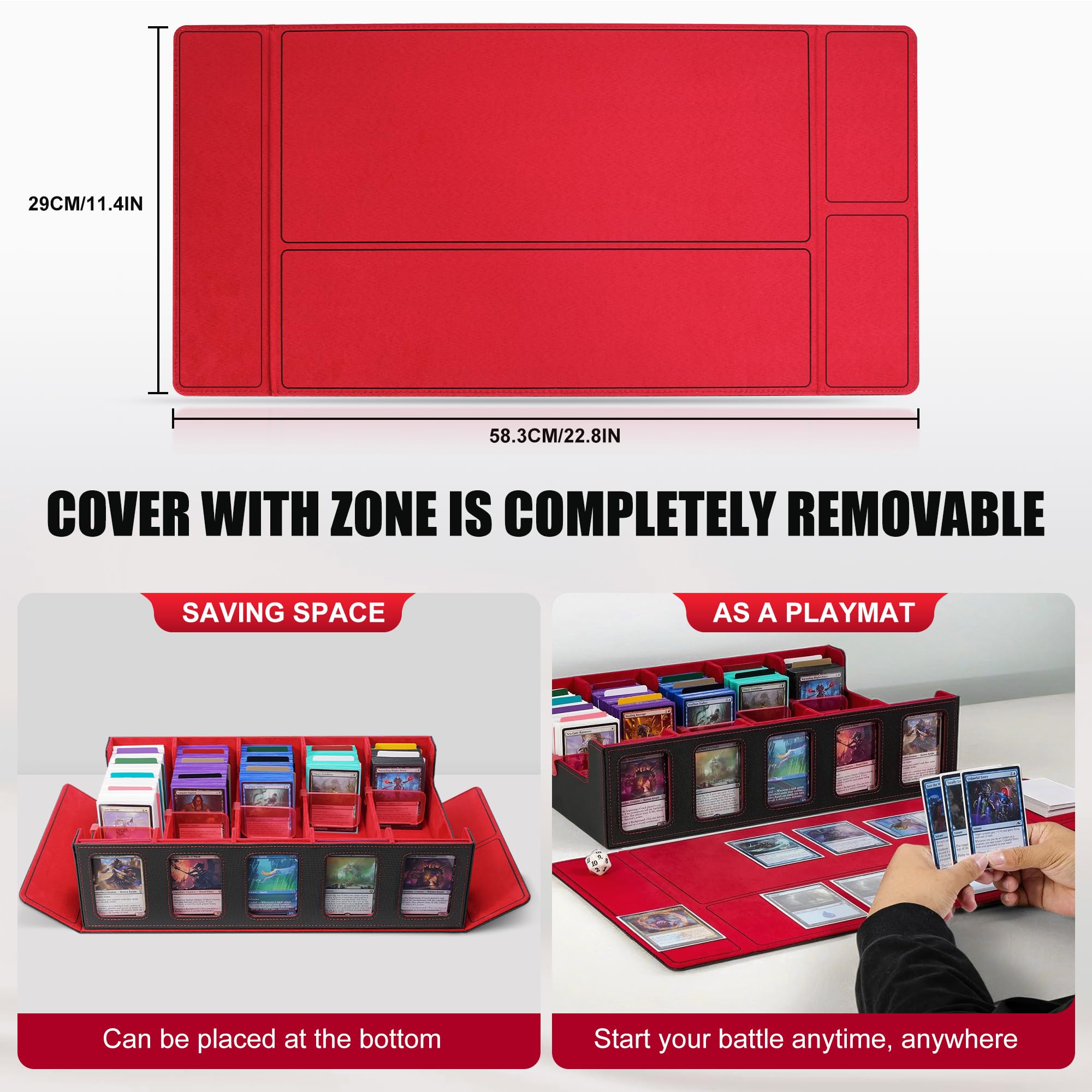 Caja de almacenamiento de tarjetas coleccionables con pantalla Commander, funda de 5 filas con tapa extraíble; caja de baraja de más de 3900 cartas para tarjetas deportivas MTG TCG, 5 cargadores