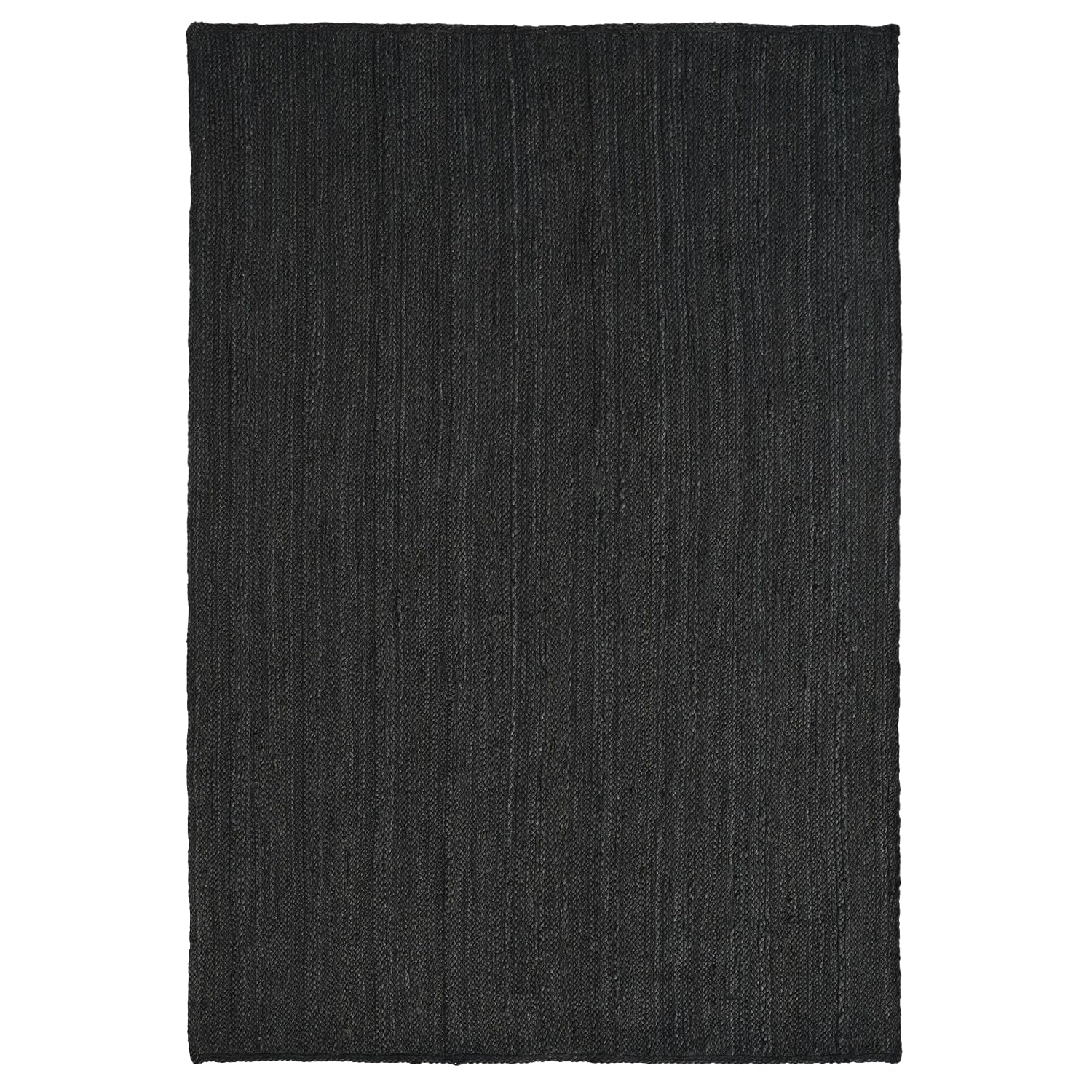 HANIESTA Jute Rug Organic Drift Anthracite, 100% Natural Jute, 70x200 cm, Handmade Woven Boho Rug for Living Room, Bedroom and Home Office