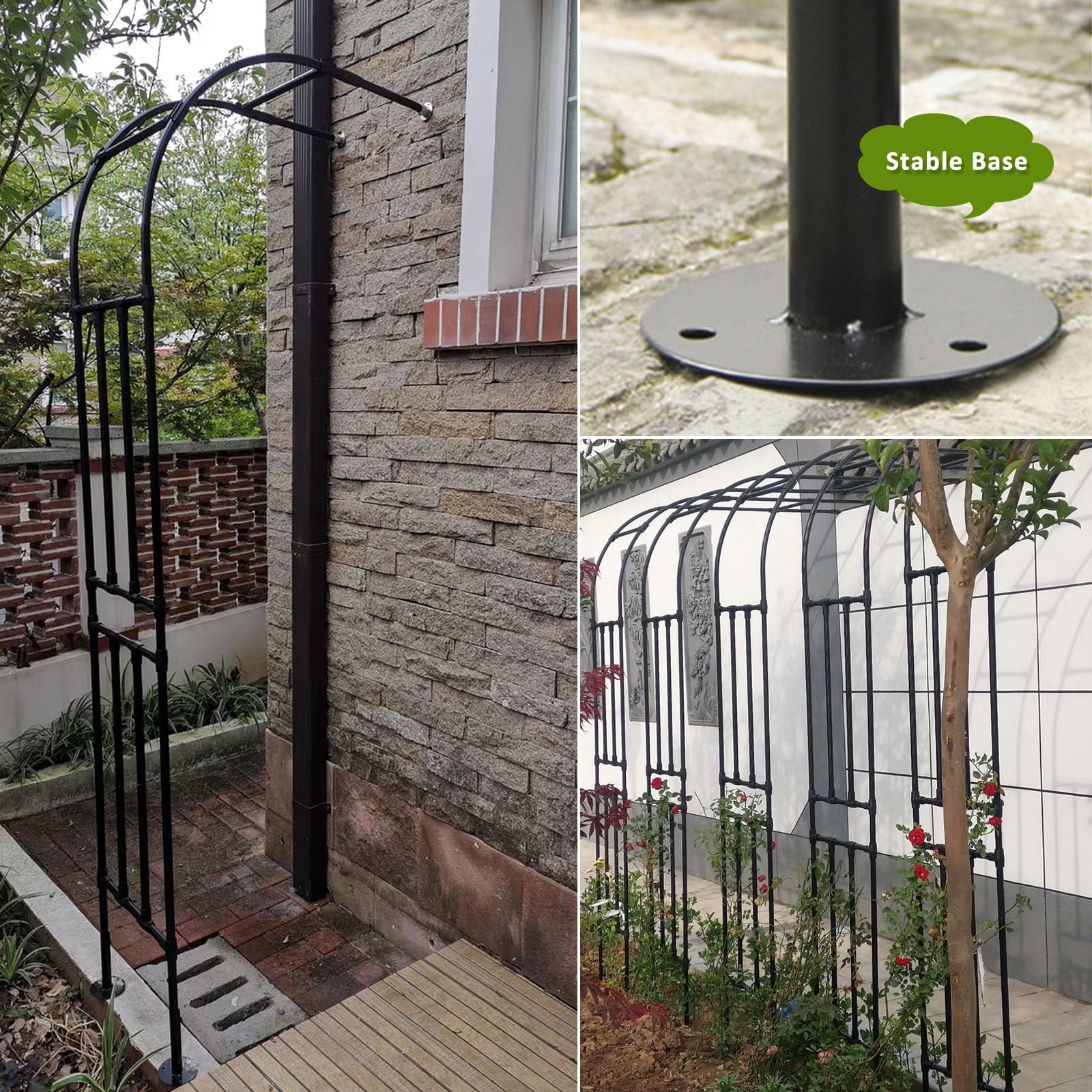 Demi-Arche de Jardin Support pour Plantes Grimpantes Arche à rosiers en métal Arche de tonnelle de Jardin Robuste Arceau à Rosiers Arche Jardin pour d'intérieur et d'extérieur