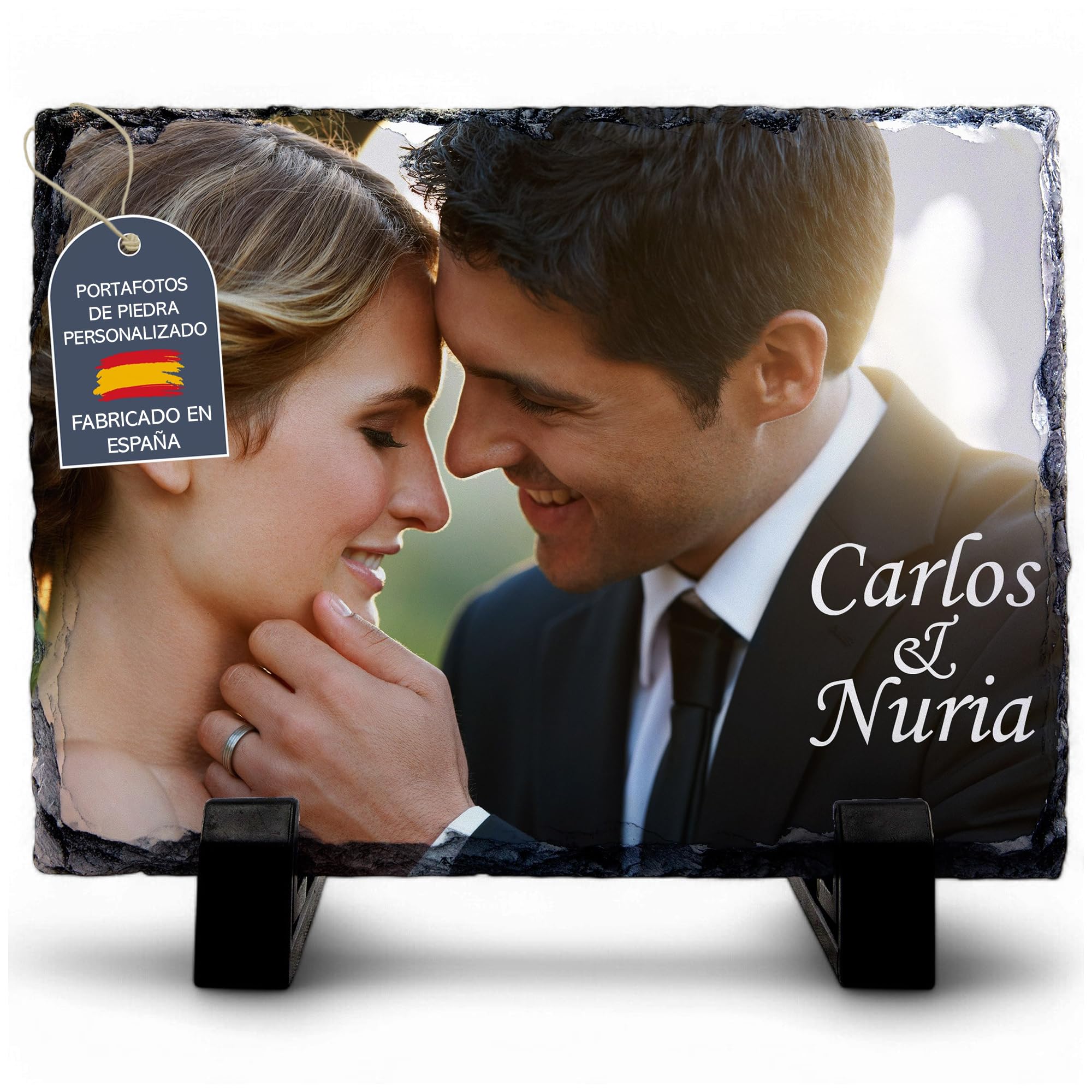 Portafotos de Piedra Personalizado con Foto y Texto. Fotos Personalizadas Regalo. Marco de Fotos Personalizado Bonito. …