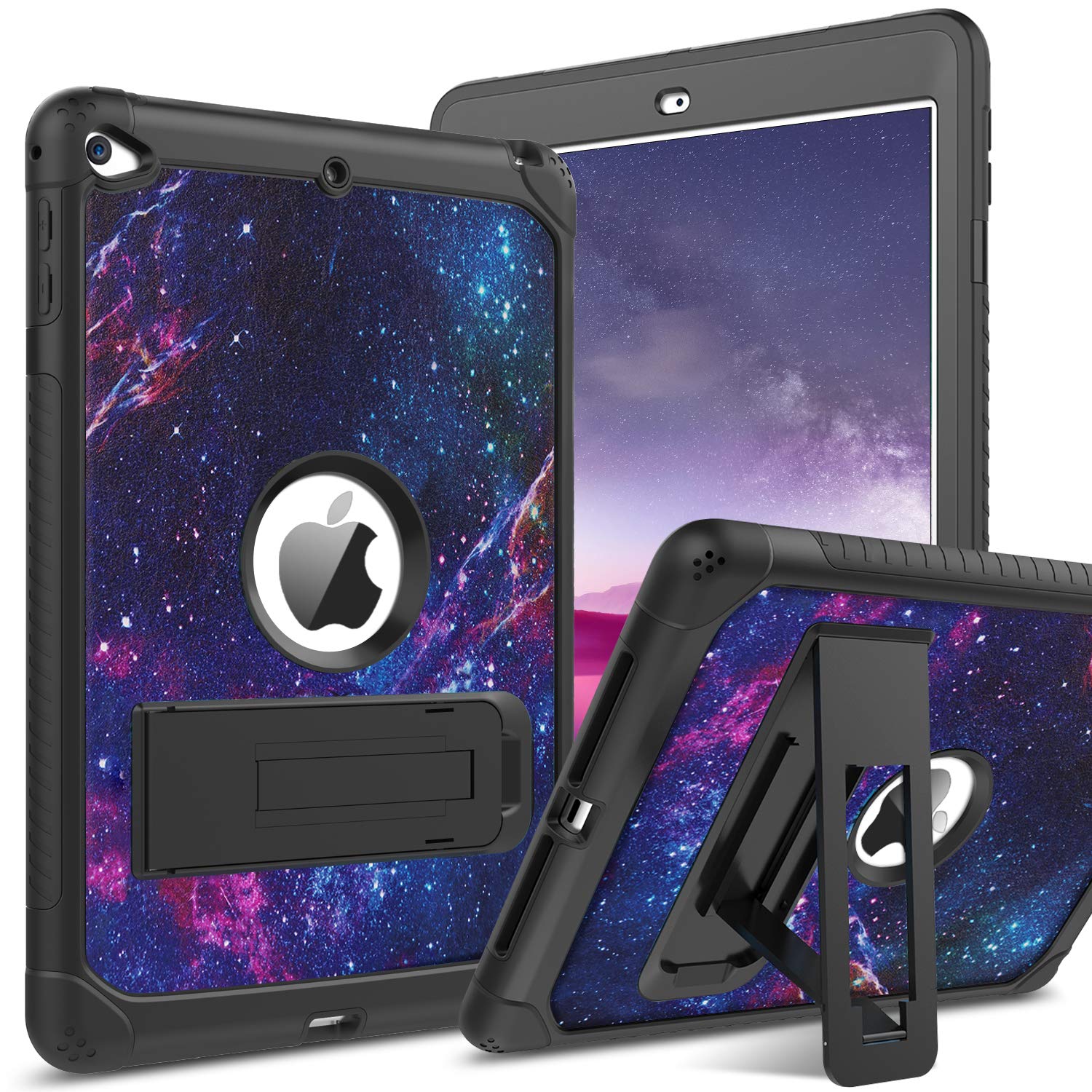 BENTOBEN iPad Mini 5 Case, iPad Mini 4 Case, 3 Layers Full Body Protective Kickstand PU Leather Shockproof Kids Tablet Cover for Apple iPad Mini 5 / Mini 4 Purple XDD-K537-02-FBA