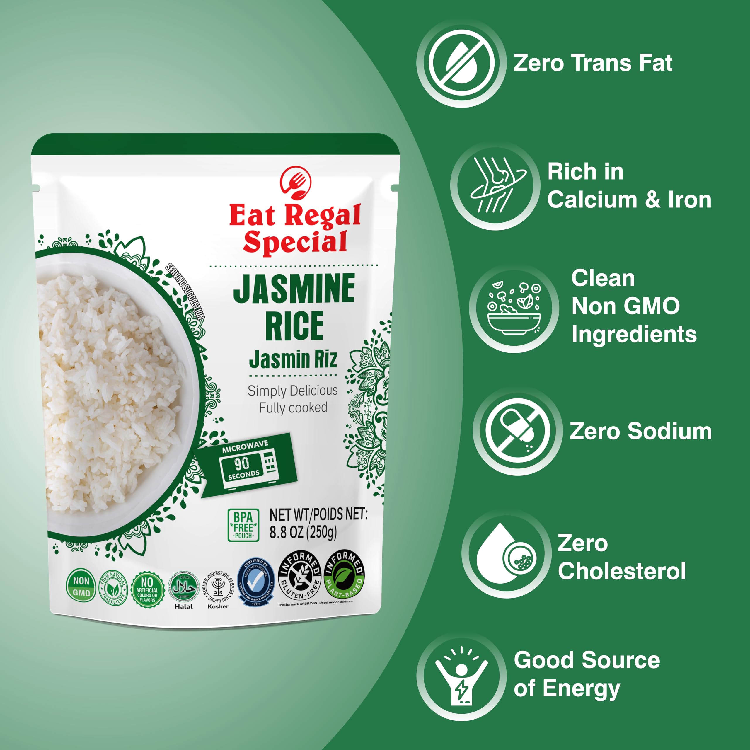 Amazon.com : Eat Regal Ready to Eat Jasmine Rice, 8g Protein per