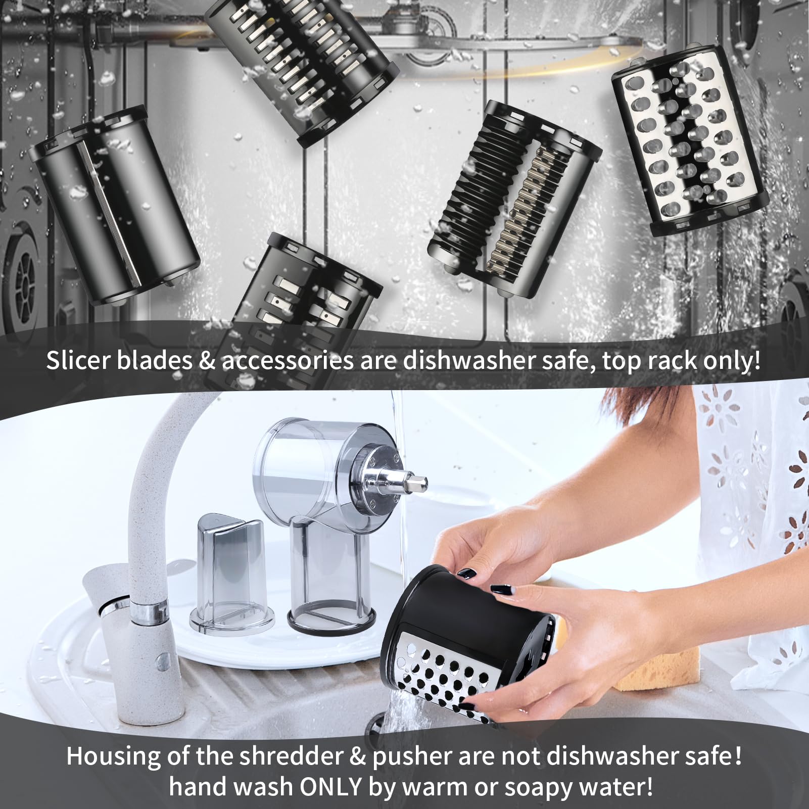Slicer Shredder Aufsätze für KitchenAid Standmixer, Käsereibe, Salatbereiter, Gemüseschredder, Lebensmittelschneider, Zerkleinerer, Mahlpulver-Zubehör mit verbesserten 5 Klingen