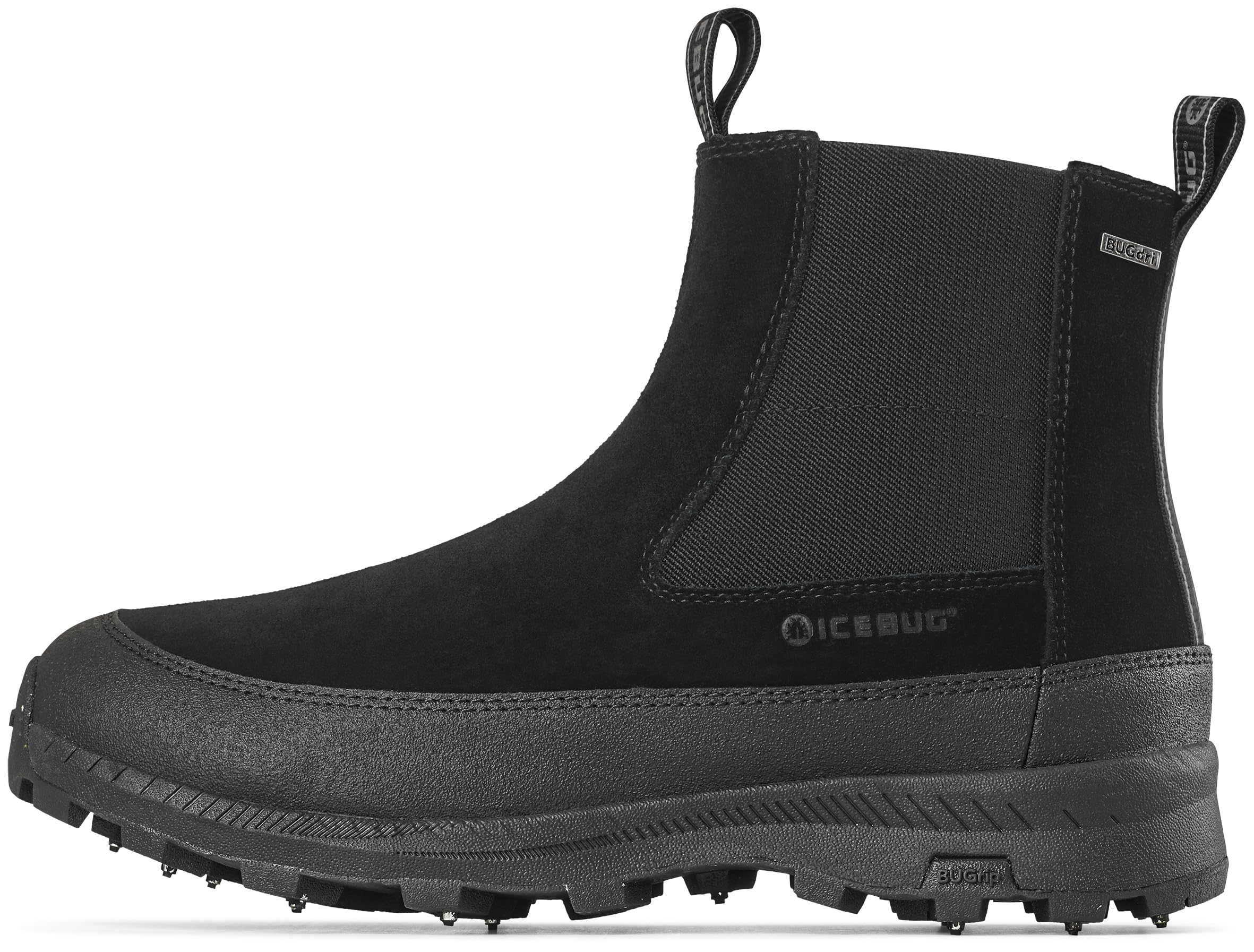 Icebug Mens Boda BUGrip Winter Walking Boot with Carbide Studded Traction Sole, Black, 09.0