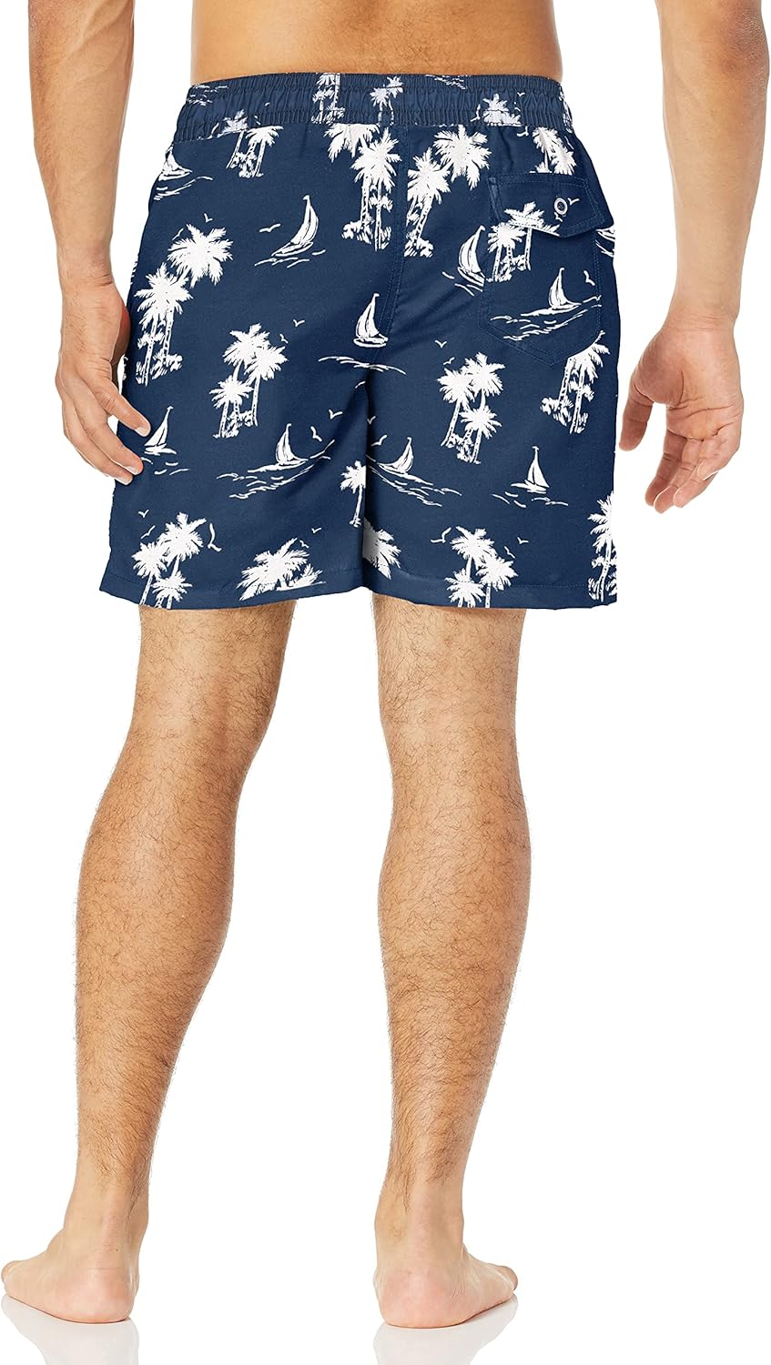 Kanu Surf Men's Monaco Swim Trunks (Regular & Extended Sizes) Large Harbor Navy/White