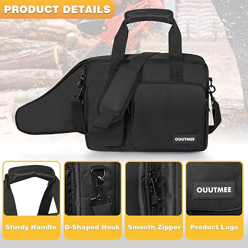 OUUTMEE Funda de transporte para motosierra, impermeable, plegable, bolsa de almacenamiento compatible con Dewalt, Greenworks de 10 y 12 pulgadas