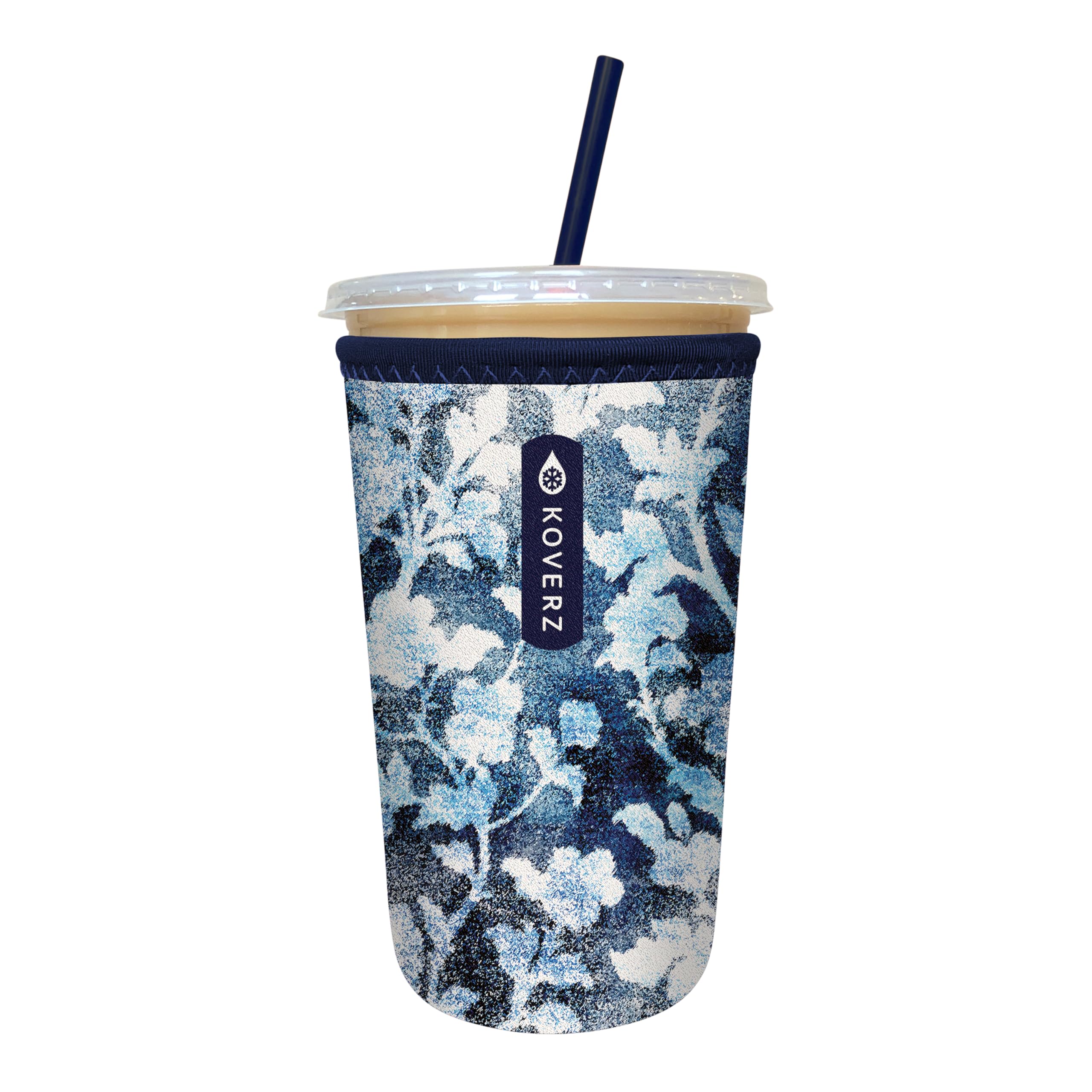Iced Coffee Sleeve, Insulated Neoprene Cup Sleeve, Fits a 24 Oz. Coffee Cup, Washable and Reusable, Iced Coffee Accessories, Medium Denim