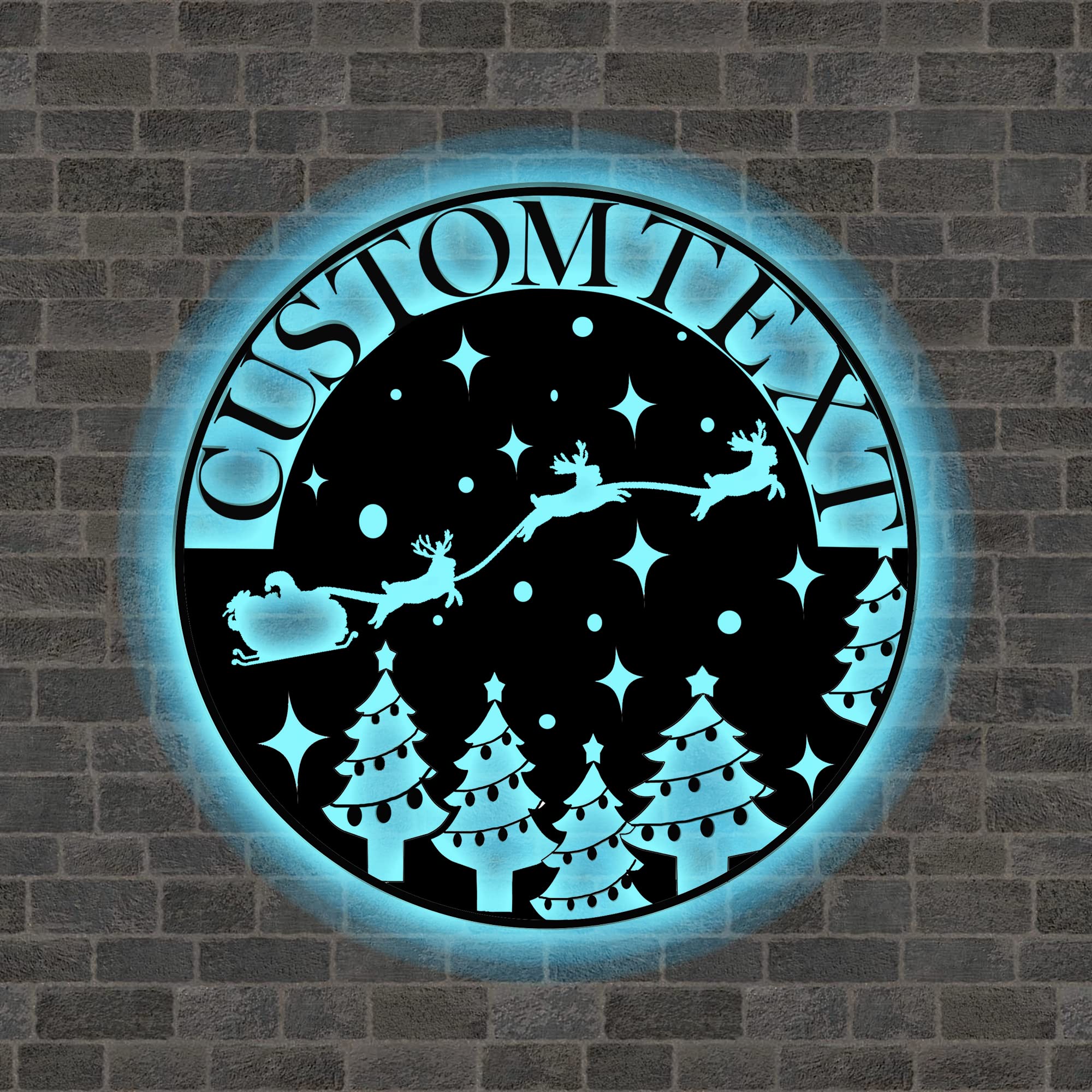 Letrero de Metal con Nombre rústico Personalizado con Luces LED, Letrero de Nombre con Monograma de Ciervo de Navidad, decoración de Arte de Pared de Puerta Delantera Personalizada