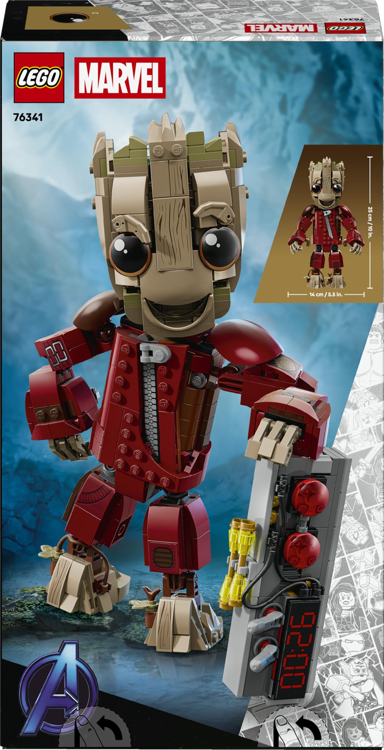 LEGO | Marvel Groot con Traje de Saqueador - Juguete de Superhéroes para Coleccionar - Decoración del Dormitorio - Regalo de Cumpleaños para Niños de 10+ Años y Fans de Guardianes de la Galaxia 76341