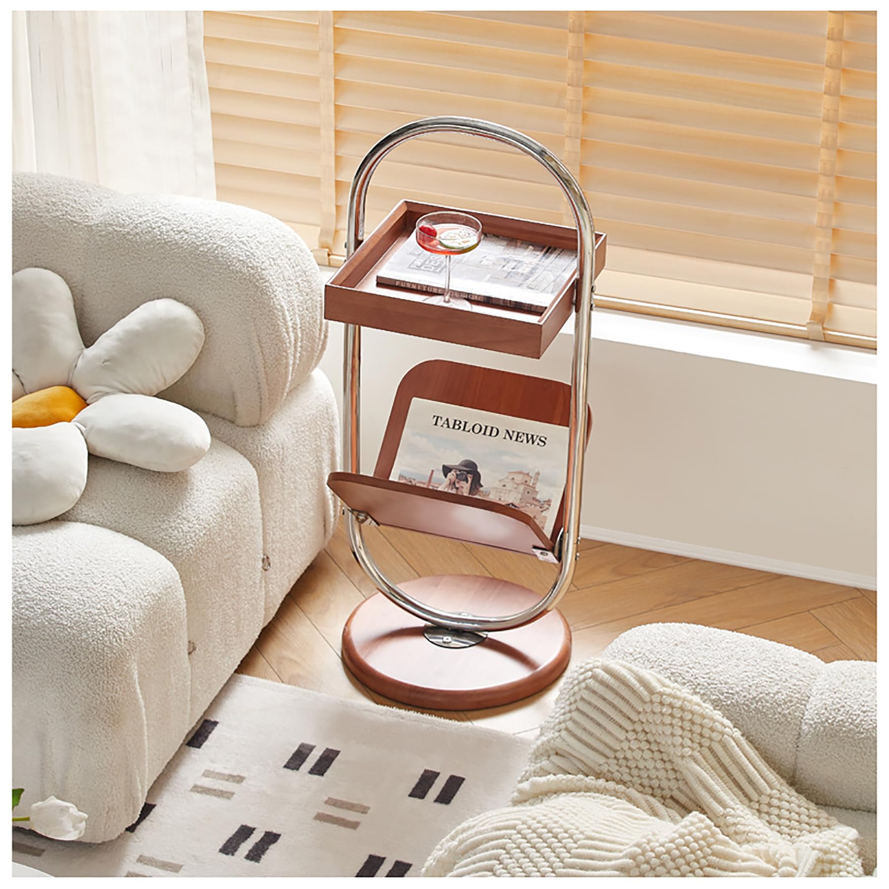 ZLGONRL Wooden End Tables Living Room Coffee Table Bedside Table Small Bookshelf End Table Nightstand Tables with Magazine Rack