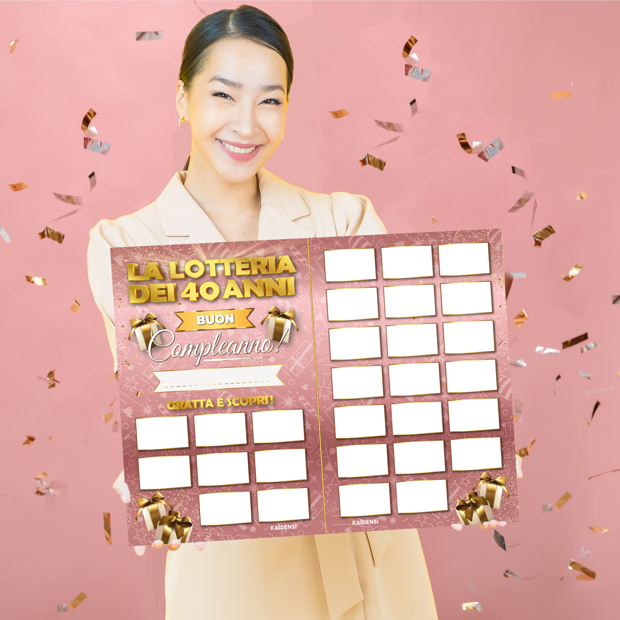 Maxi Gratta e Vinci Personalizzato Gioco Compleanno – Idea Regalo Lotteria del 40enne Versione A3 - Calendario Auguri Grattabile 40 Anni Per Invitati - Regali Divertenti 40 Anni Uomo Donna Originale