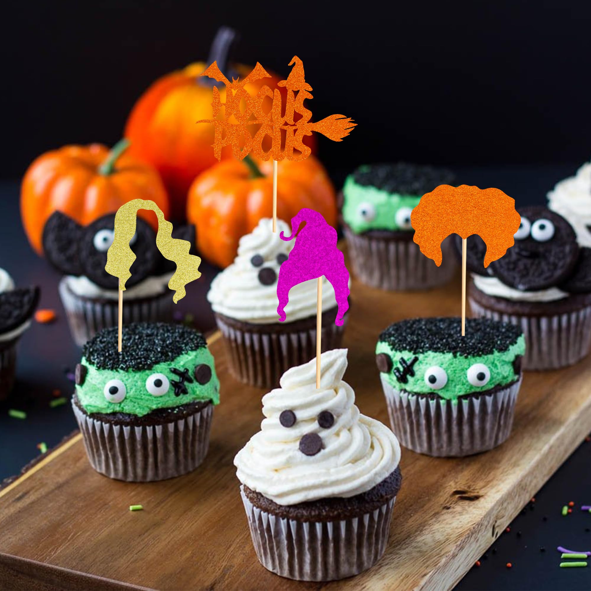 Arthsdite 24pcs Hocus Pocus Cupcake Toppers - I Put A Spell On You & Smell Children Cupcake Toppers for Halloween - Image 4