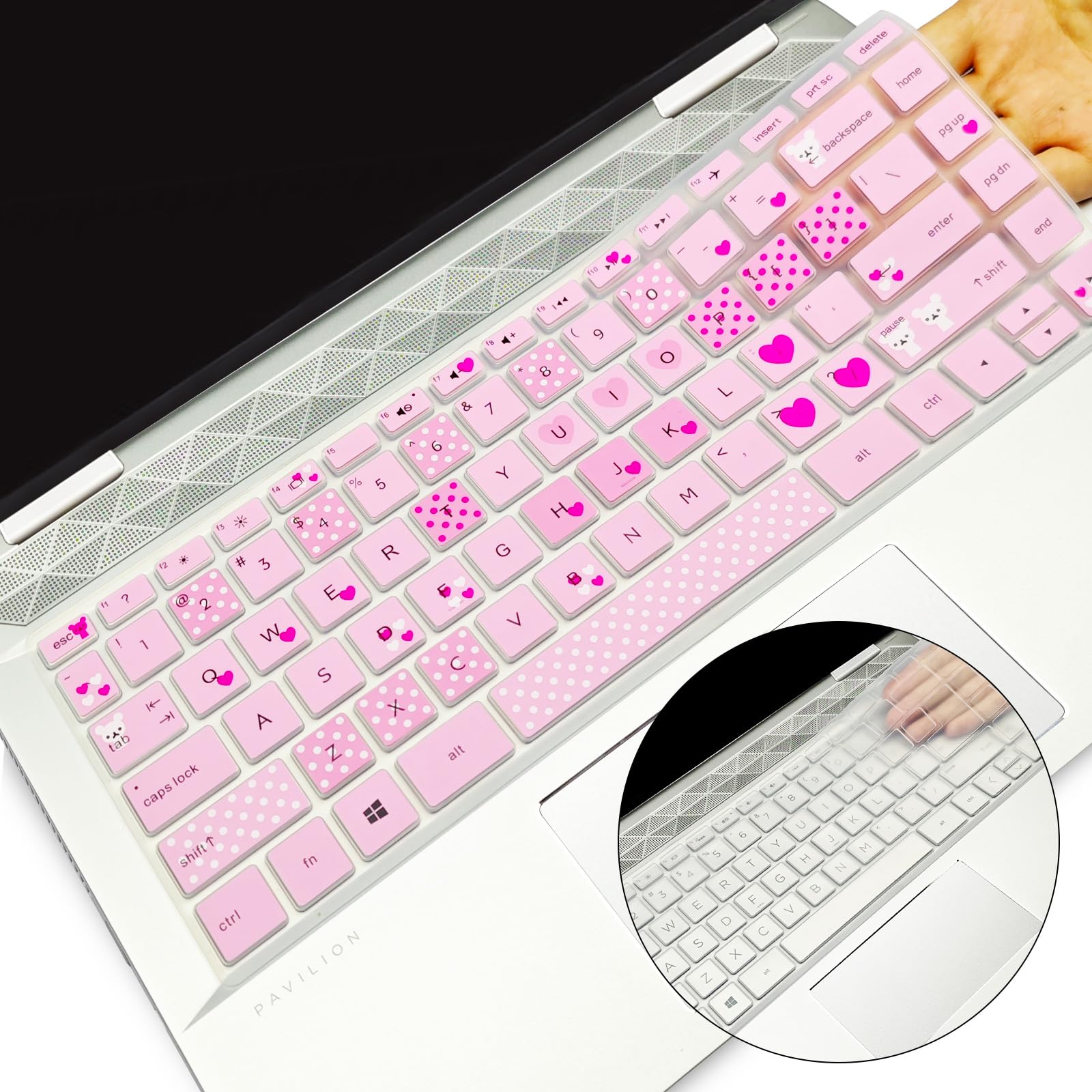 2Pcs Silicone Keyboard Cover for HP Pavilion x360 14