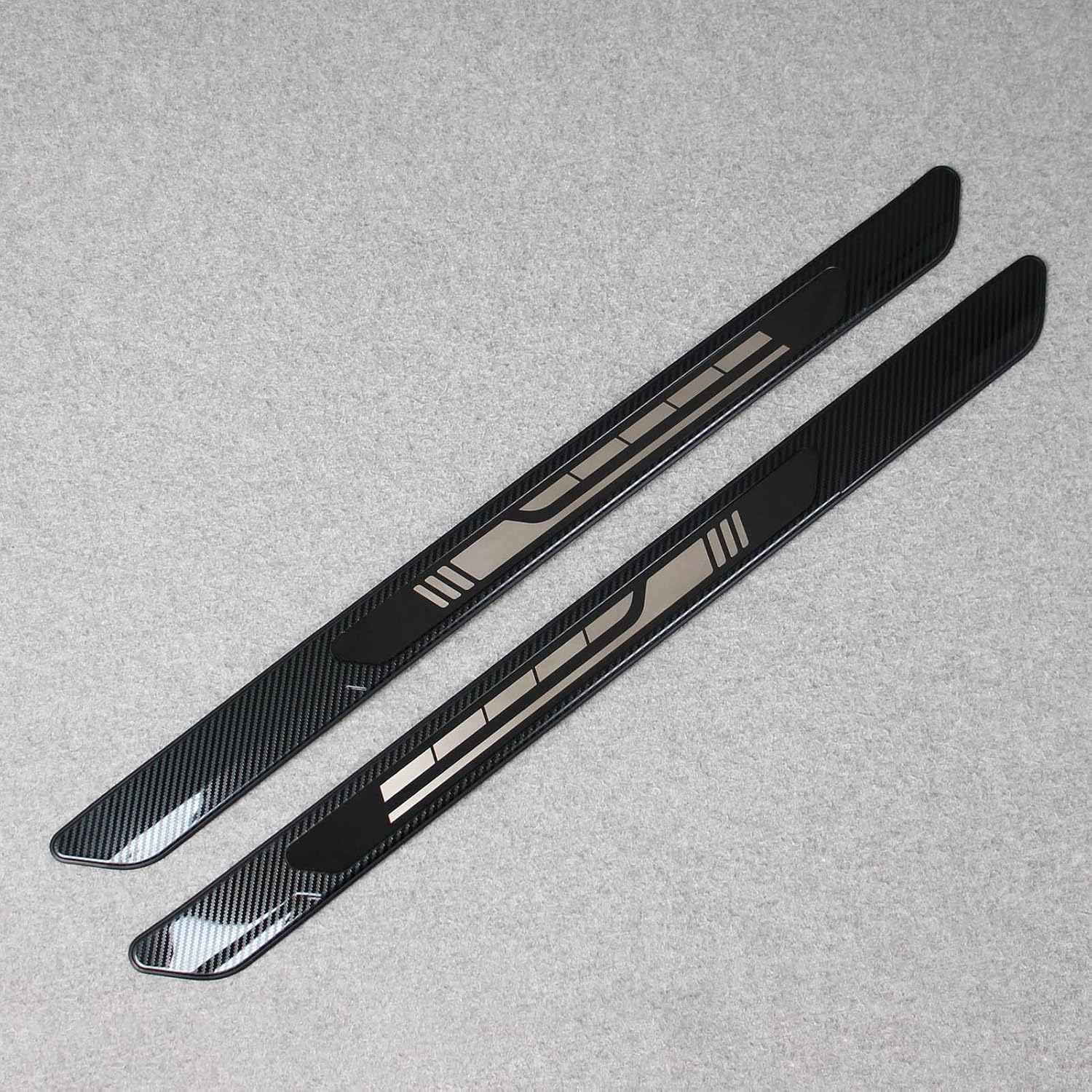 Beautost Fit for Toyota 2021 2022 2023 2024 2025 2026 Sienna Outside Door Sill Scuff Plate Guard Cover Trim Stainless Steel (Carbon Fiber Black)