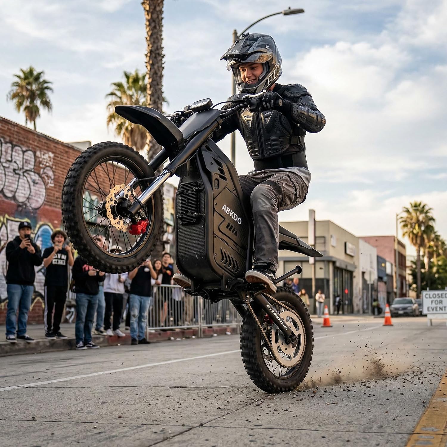 ABYANK 4000W Peak Electric Dirt Bike for Adults Teens, 40 Miles Range, 45 MPH Max Speed, Electric-Motorcycle with 48V 23Ah Removable Battery,Solid Black Carbon Fiber Pattern, Phone Holder & Disc Lock