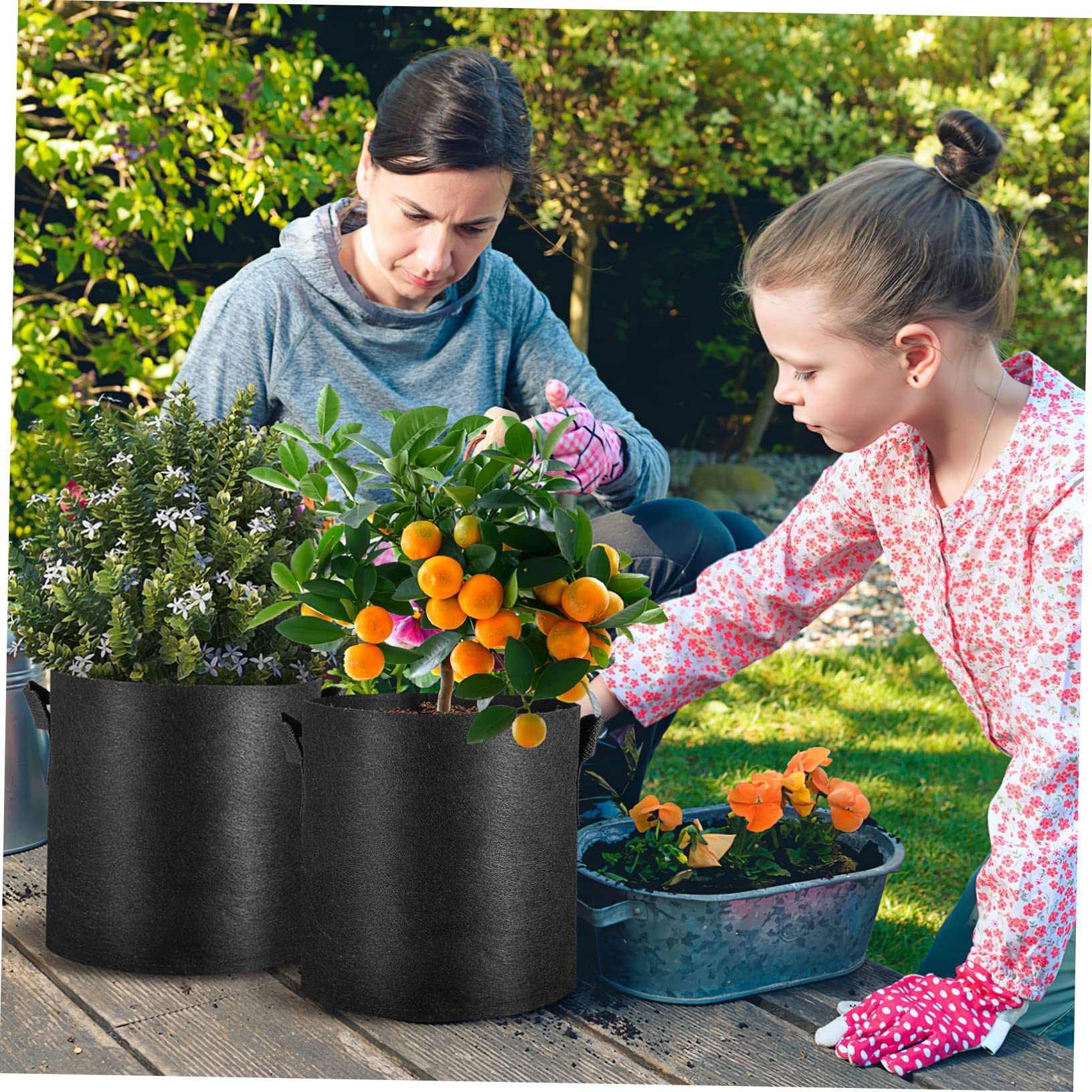 BESPORTBLE 12pièces Sacs De Culture Tissu Non Tissé pour Légumes Pommes De Terre Fleurs Et Fruits avec Poignées Latérales Et Fond Solide