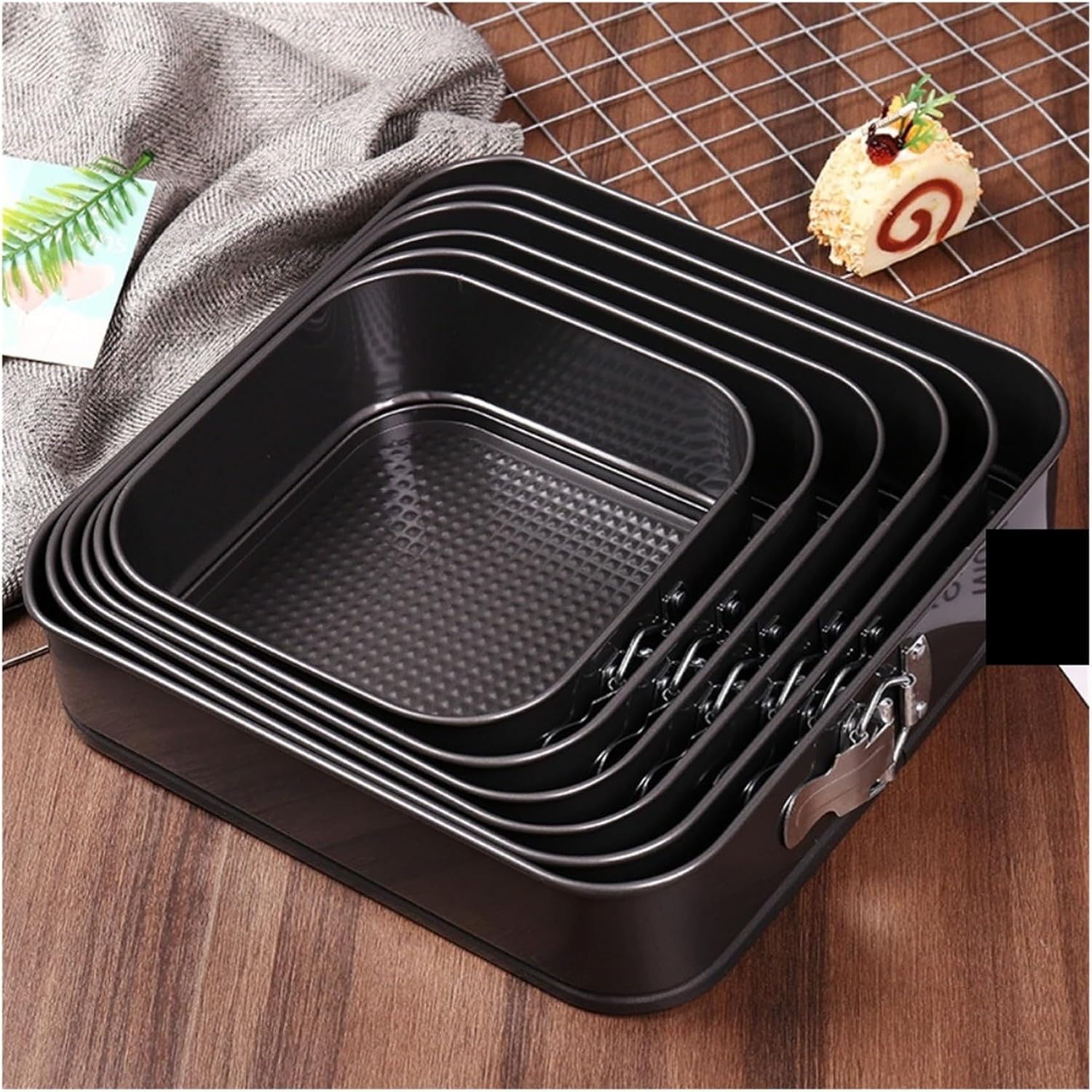 Fit for Non-Stick Square Cake Pan with Removable Bottom | Carbon Steel Baking Tray for Chiffon Cake & Bread(29cm)