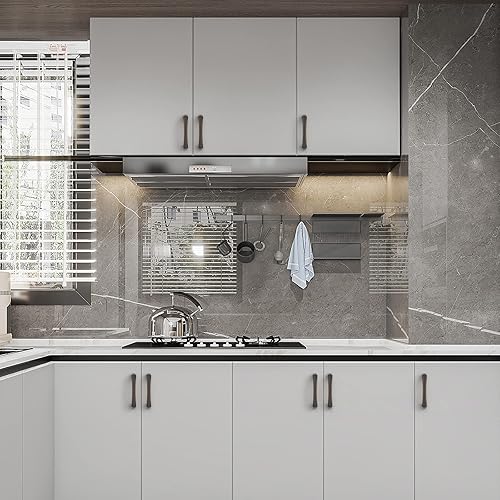 Miniatura 5 de Amerdeco Paquete de 10 tiradores de latón cepillado para armarios de 3 pulgadas (2.992 in) con agujeros centrales, manijas de gabinetes de cocina,