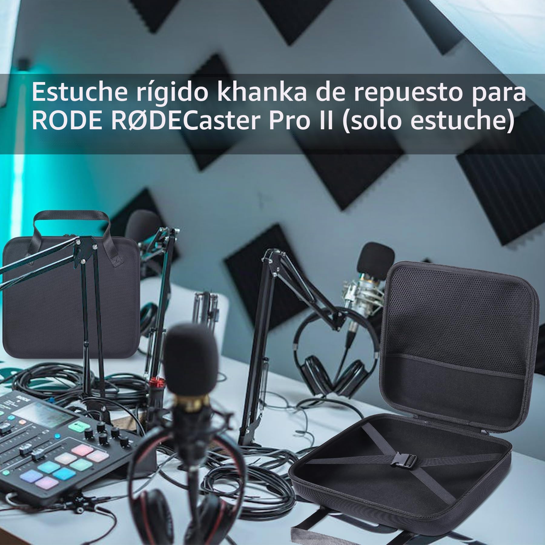 Khanka Estuche rígido de Transporte Compatible con producción Todo en uno RØDECaster Pro II, Funda Protectora de Viaje para Almacenamiento para RØDE Caster Pro II (Solo Estuche)