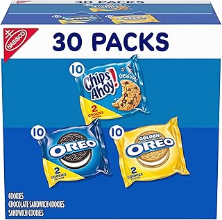 Nabisco Sweet Treats Cookie Variety Pack OREO, OREO Golden & CHIPS AHOY!, 30 Snack Packs (2 Cookies Per Pack)