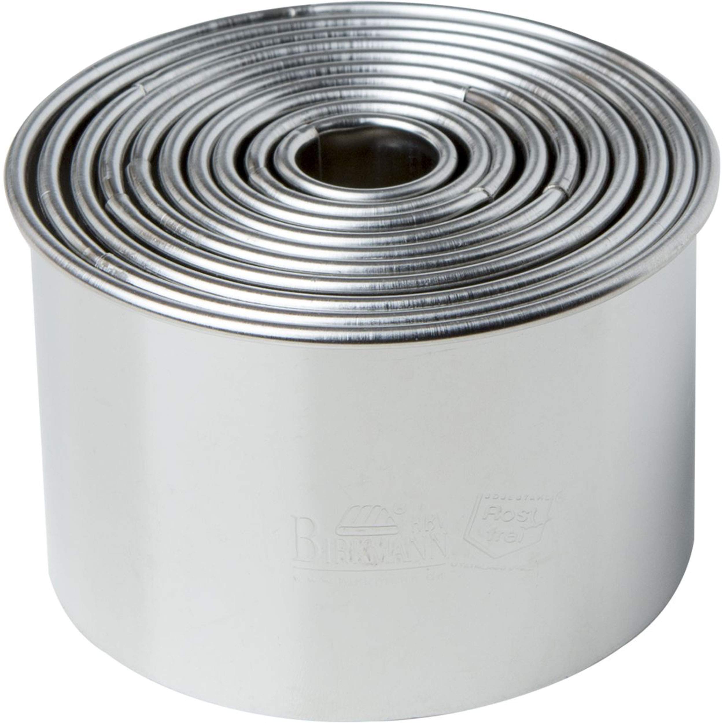 RBV Birkmann Cookie Cutter Set Easy Baking Ø1,5-7 cm 10 pcs, Stainless Steel, Silver, 7 x 7 x 4.5 cm