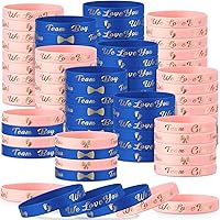 Vista 8 de 60 Piezas Pulseras de Revelación de Género, Pulseras de Silicona Team Boy y Pulseras de Goma Team Girl para Ideas de Revelación de Género