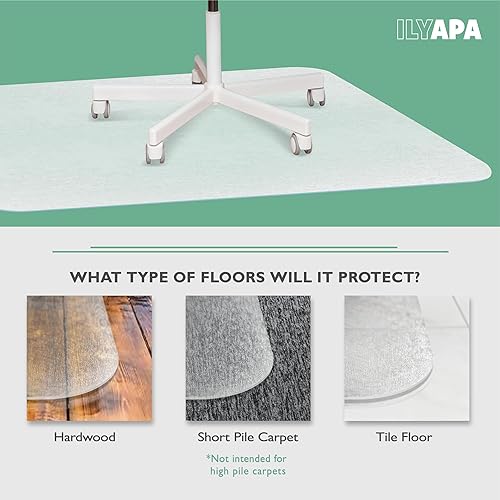 Miniatura 4 de Ilyapa - Tapete transparente para silla de oficina, escritorios y suelos de madera dura