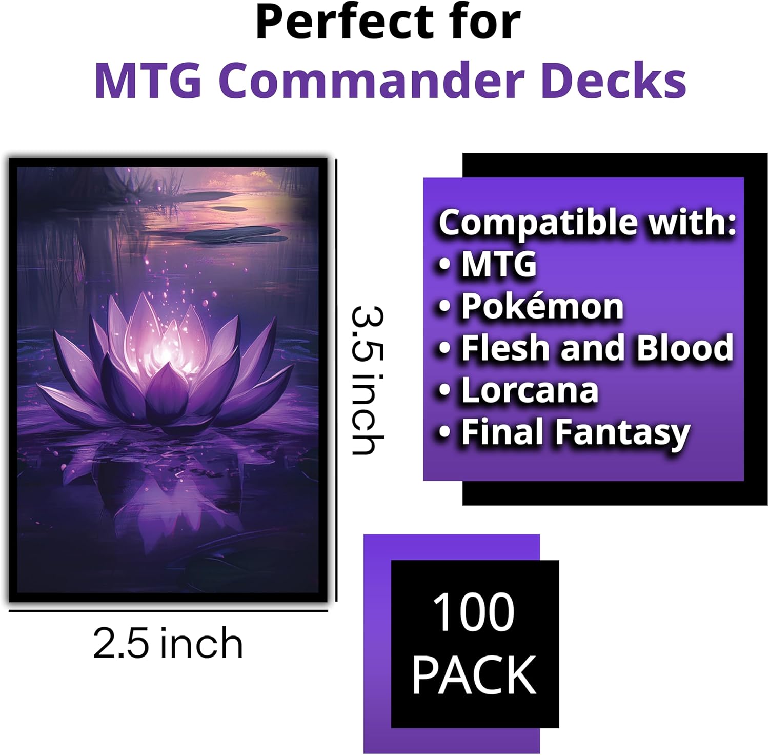 Card Sleeves – Perfect Fit for TCG, MTG, Giada Font of Hope & Angel Commander Decks - Premium Standard Card Sleeves for Magic The Gathering (Forbidden Lotus)