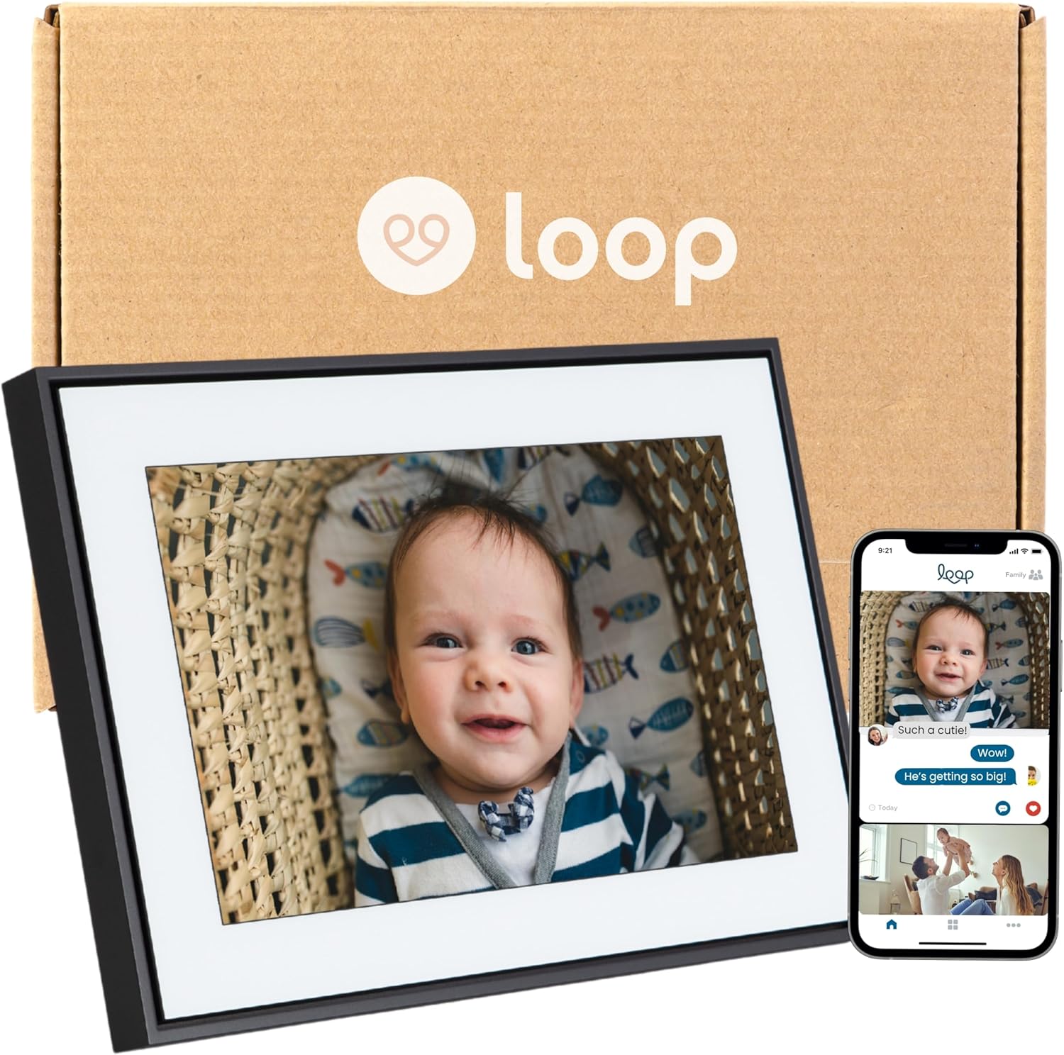 Loop Wi‑Fi Digital Picture Frame with Touch Screen, 10-Inch Display